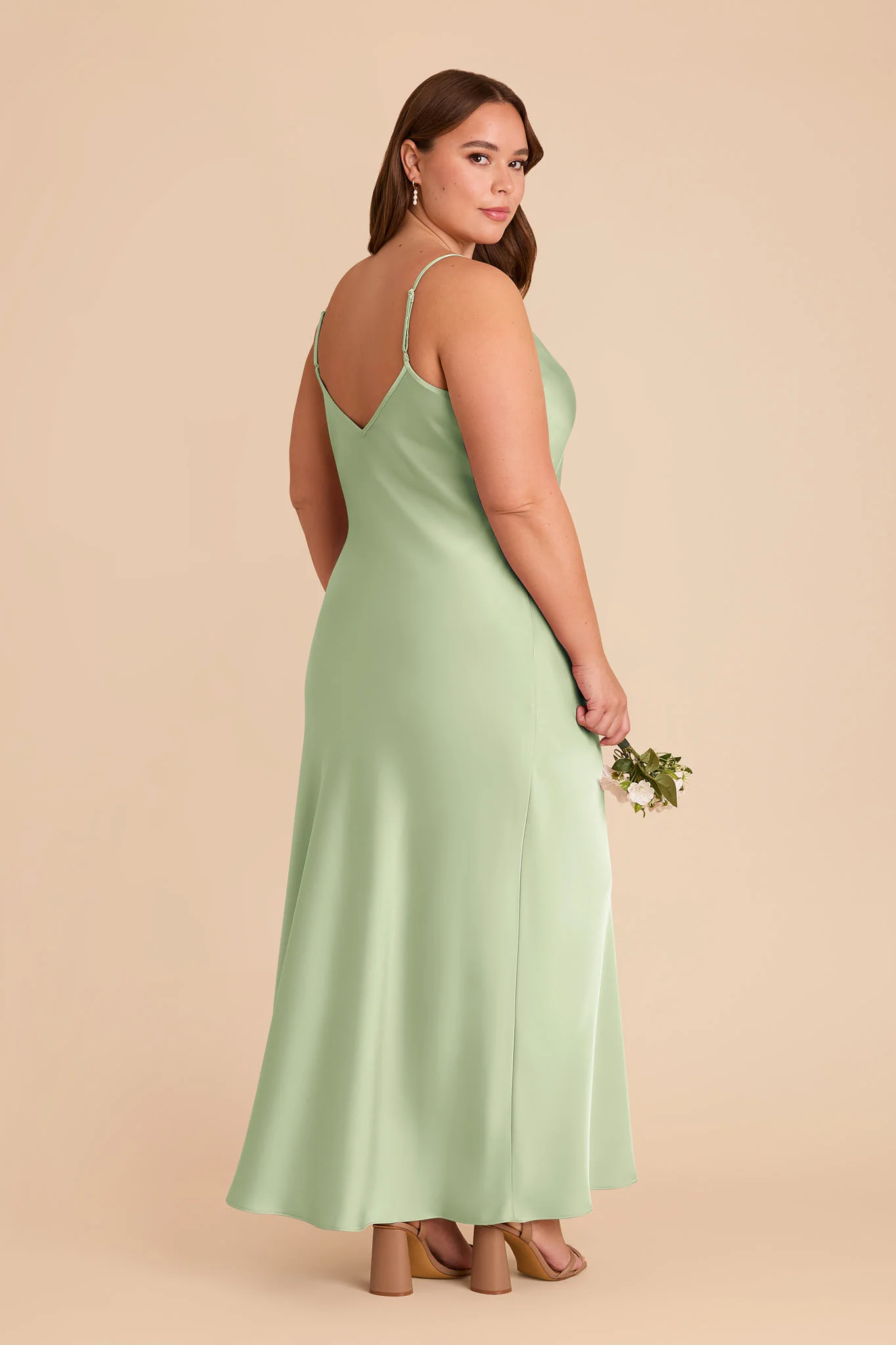 Alice Matte Satin Dress - Pistachio - Image 7