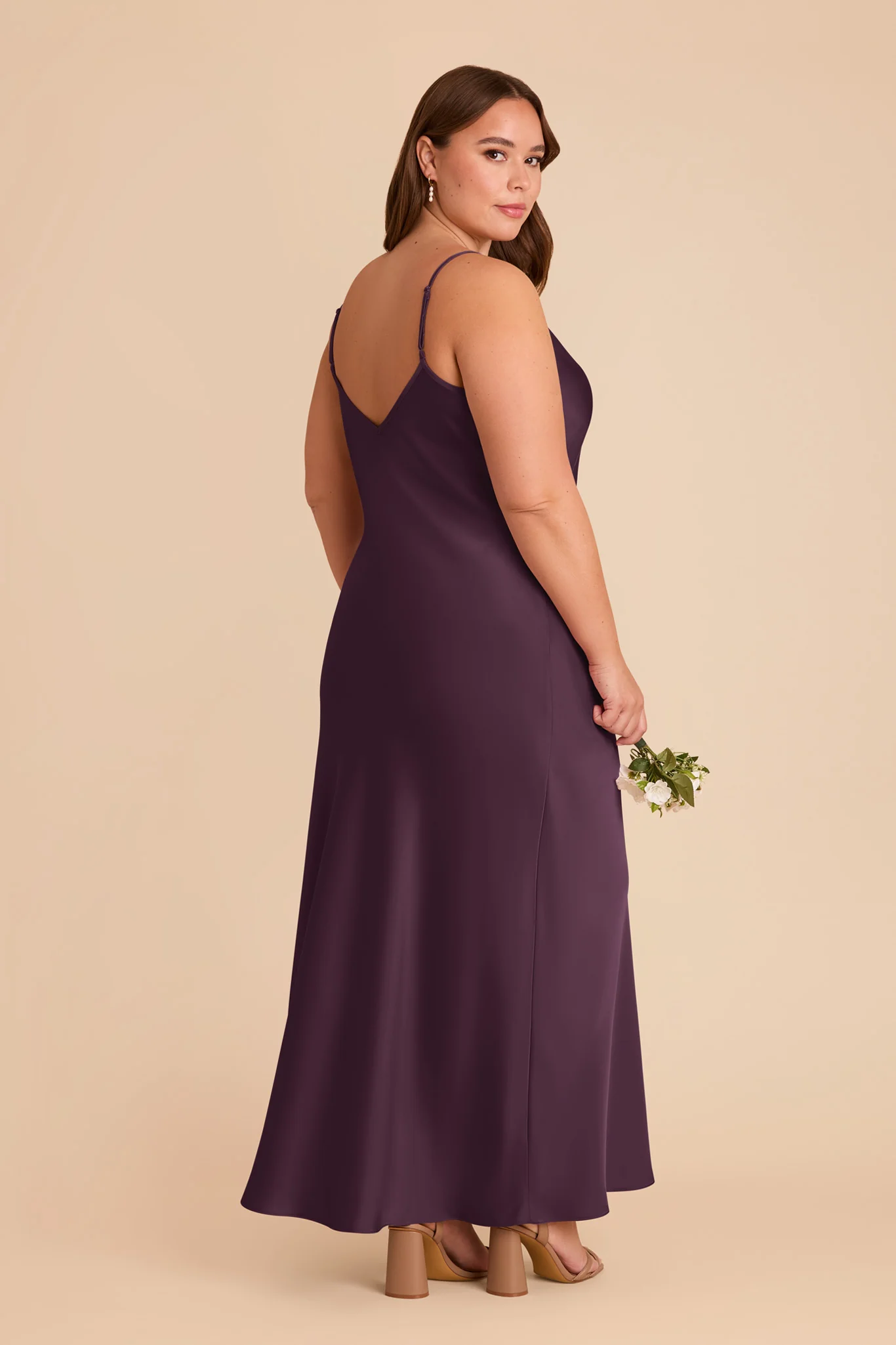 Alice Matte Satin Dress - Plum - Image 7