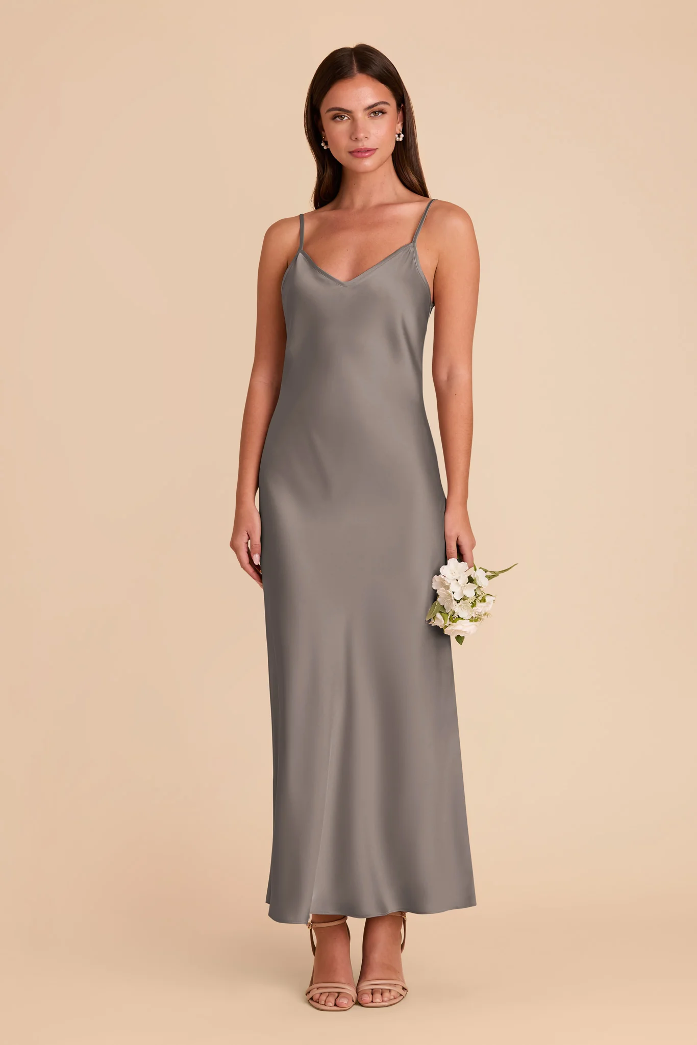 Alice Matte Satin Dress - Quartz - Image 3