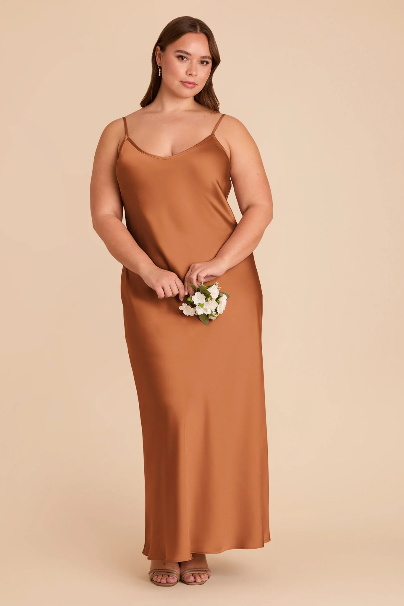 Alice Matte Satin Dress - Rust - Image 6