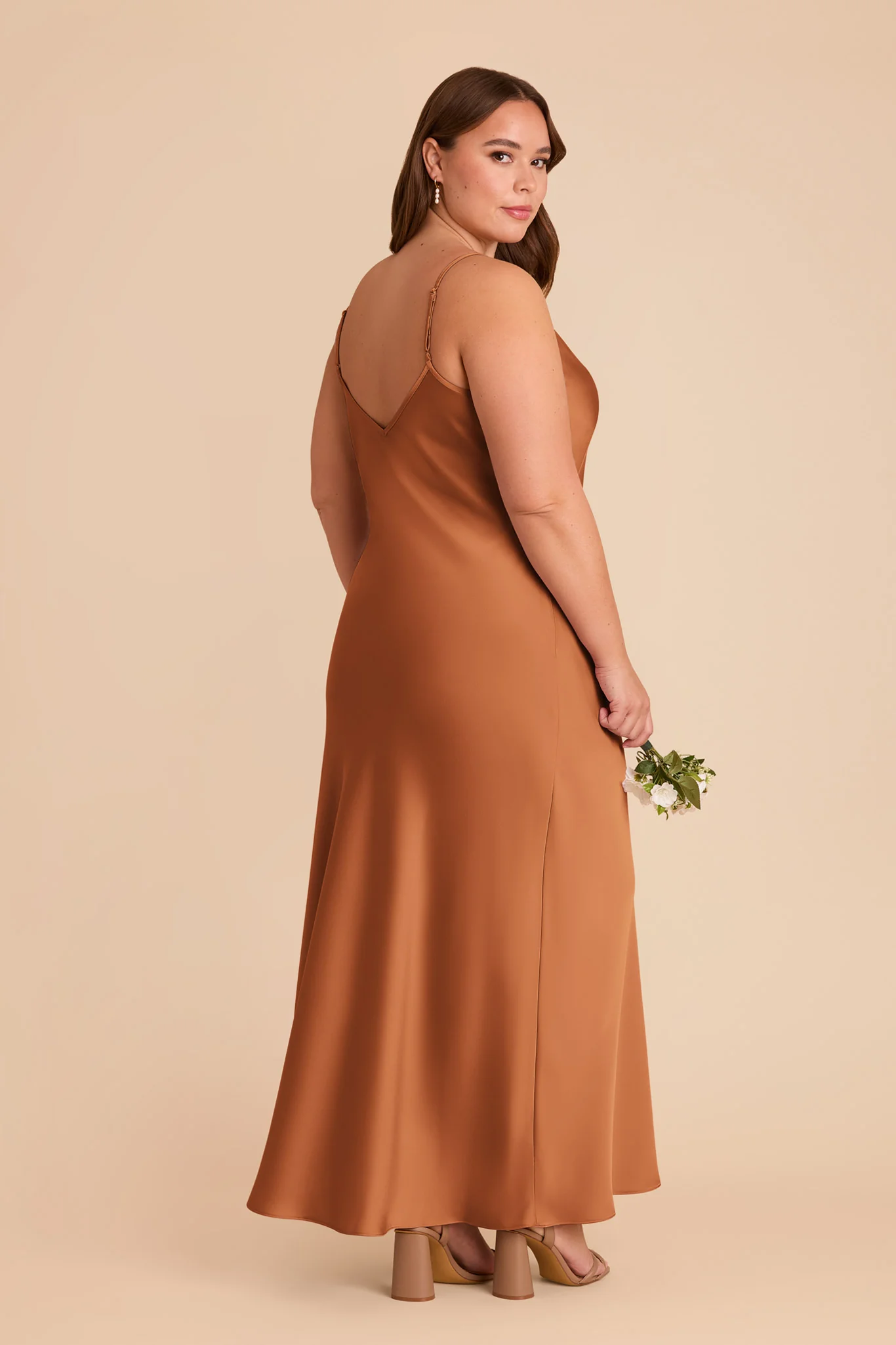Alice Matte Satin Dress - Rust - Image 7