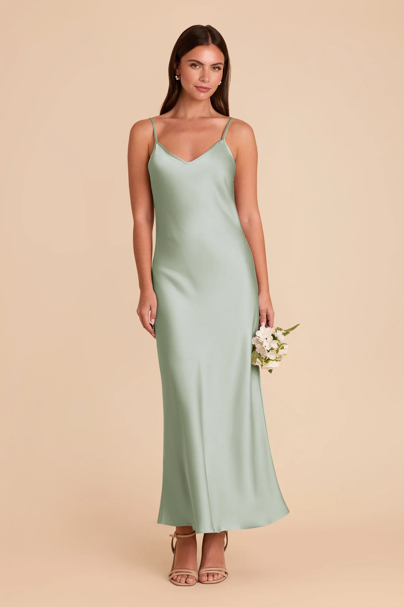Alice Matte Satin Dress - Sage - Image 3