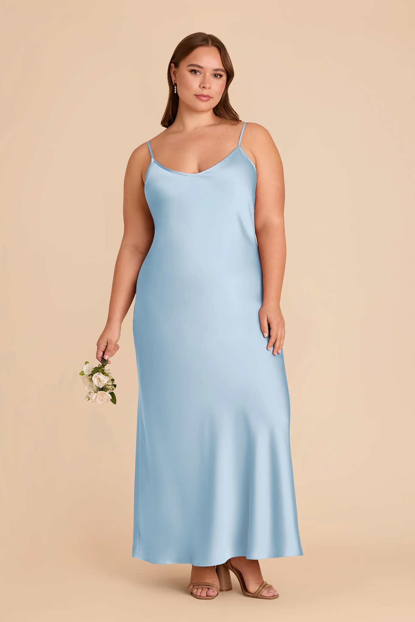 Alice Matte Satin Dress - Sky Blue - Image 2