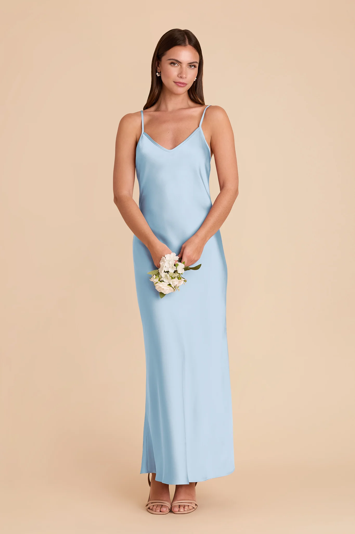 Alice Matte Satin Dress - Sky Blue - Image 3