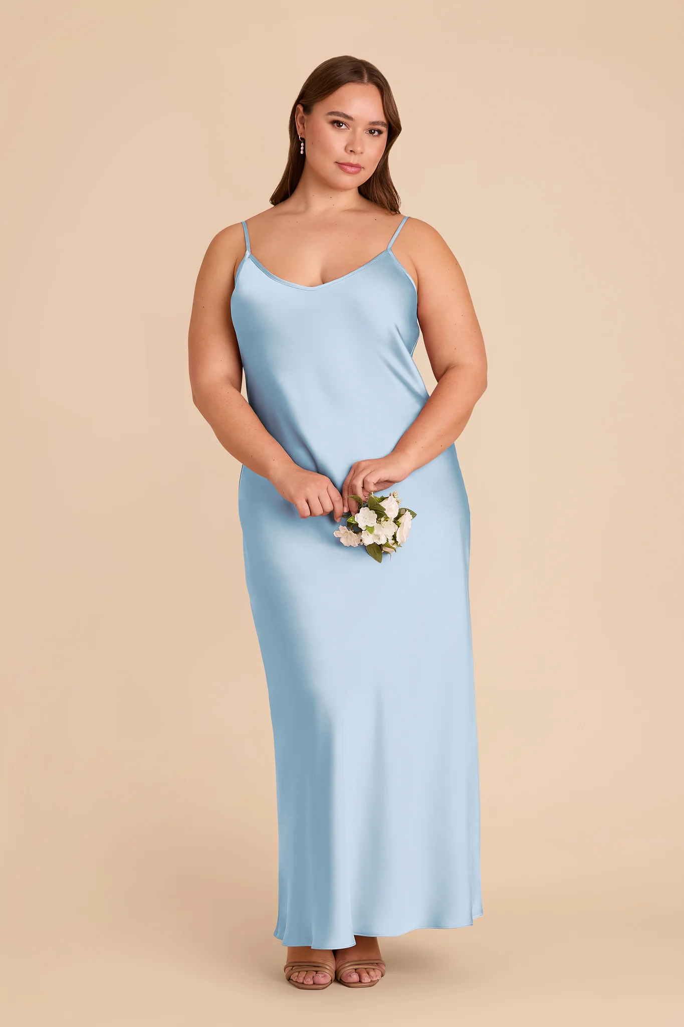 Alice Matte Satin Dress - Sky Blue - Image 6