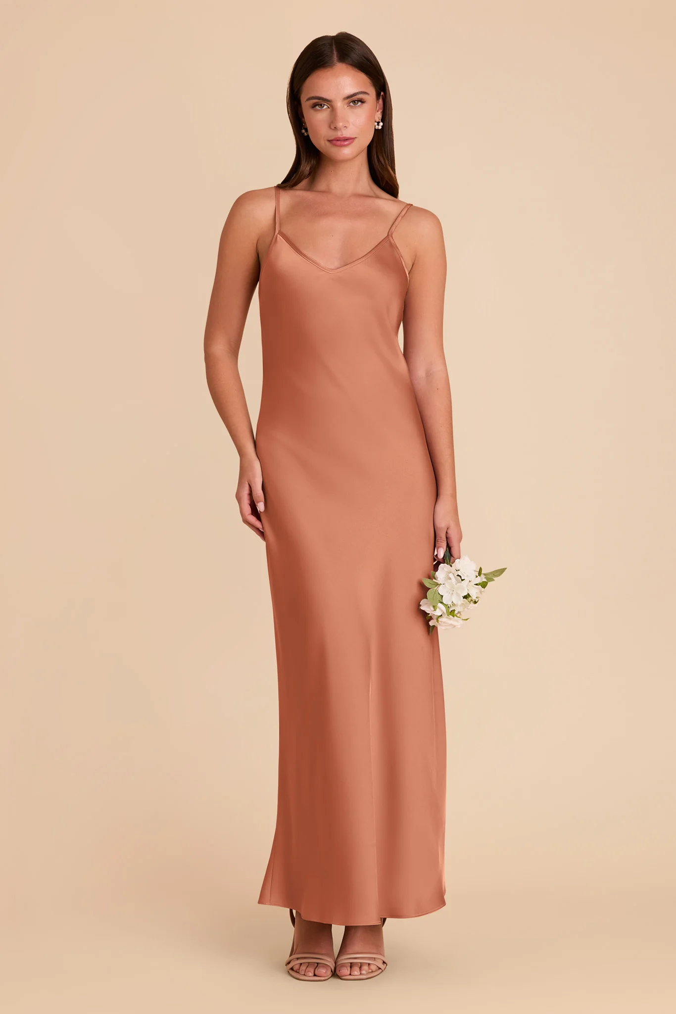 Alice Matte Satin Dress - Terracotta