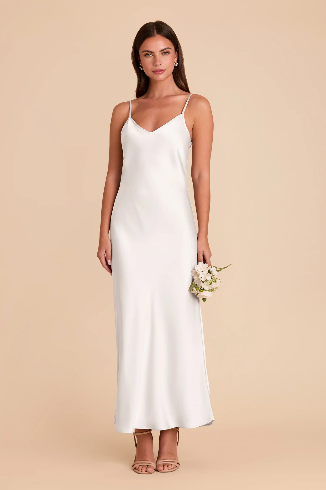 Alice Matte Satin Dress - White - Image 3