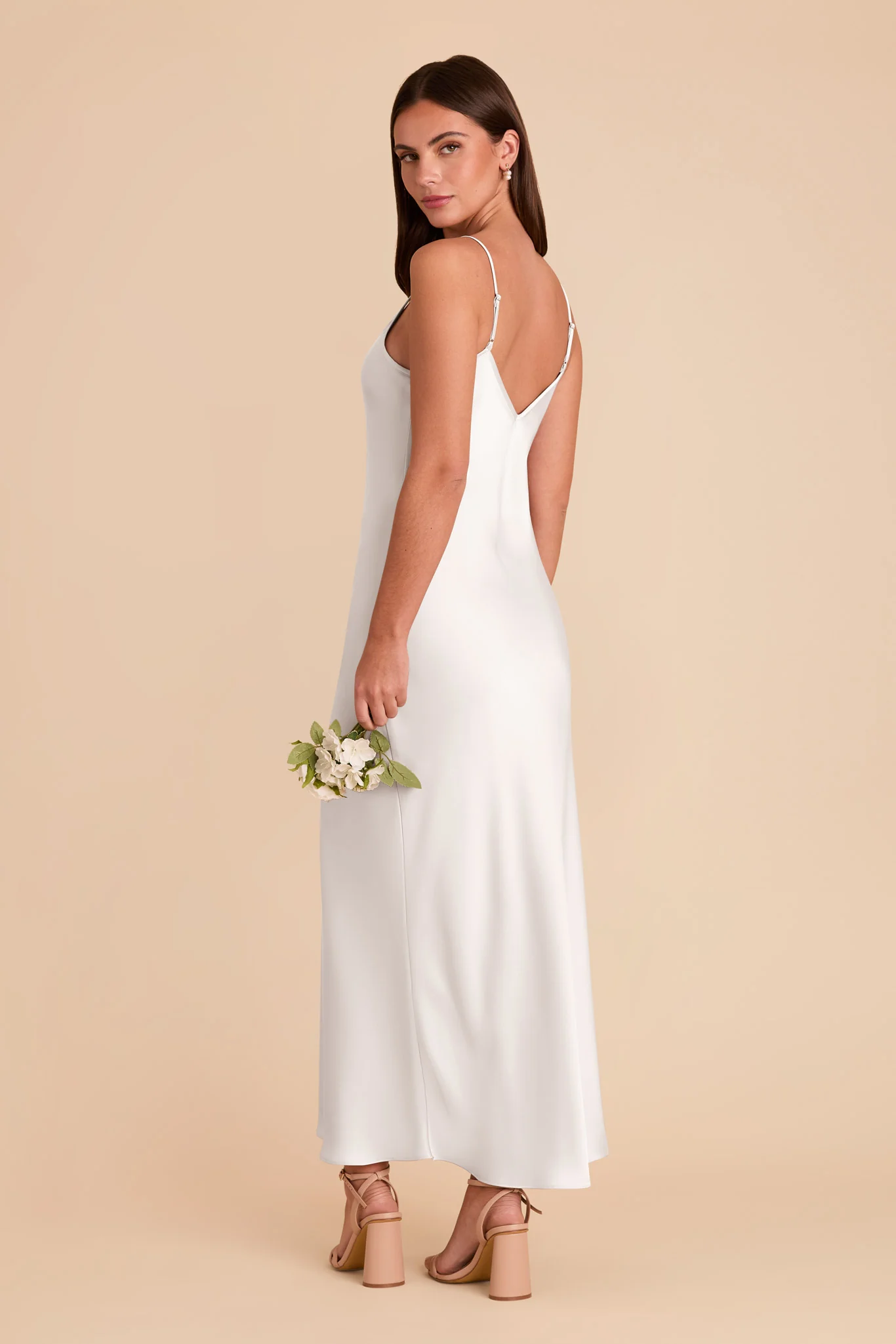 Alice Matte Satin Dress - White - Image 4