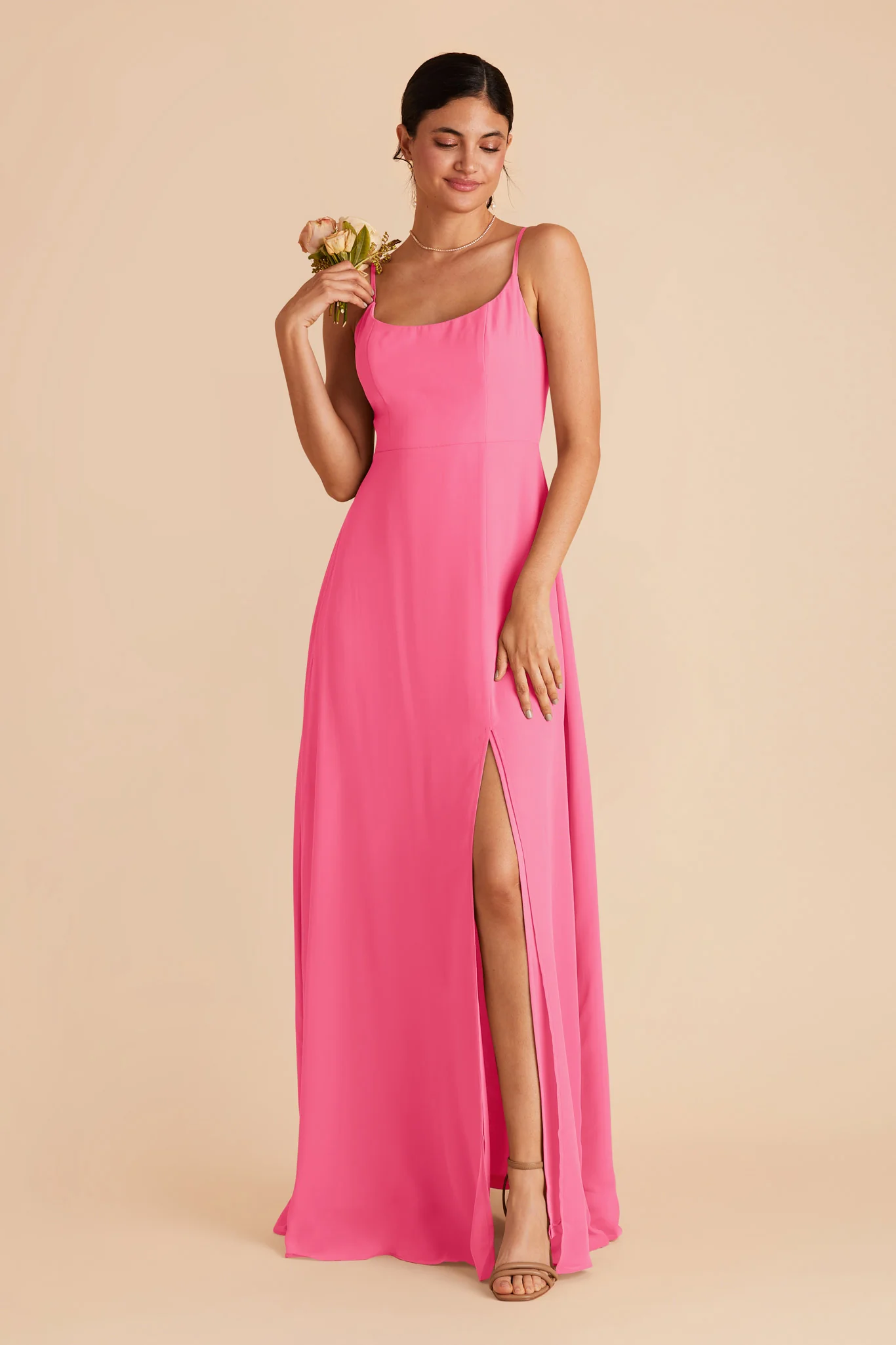 Amy Chiffon Dress - Bon Bon Pink - Image 3
