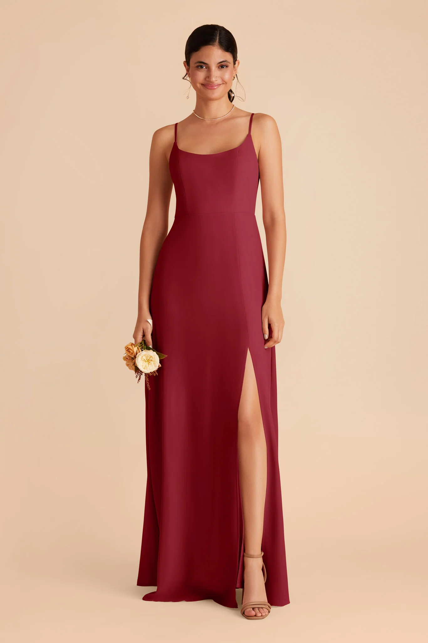 Amy Chiffon Dress - Burgundy - Image 4