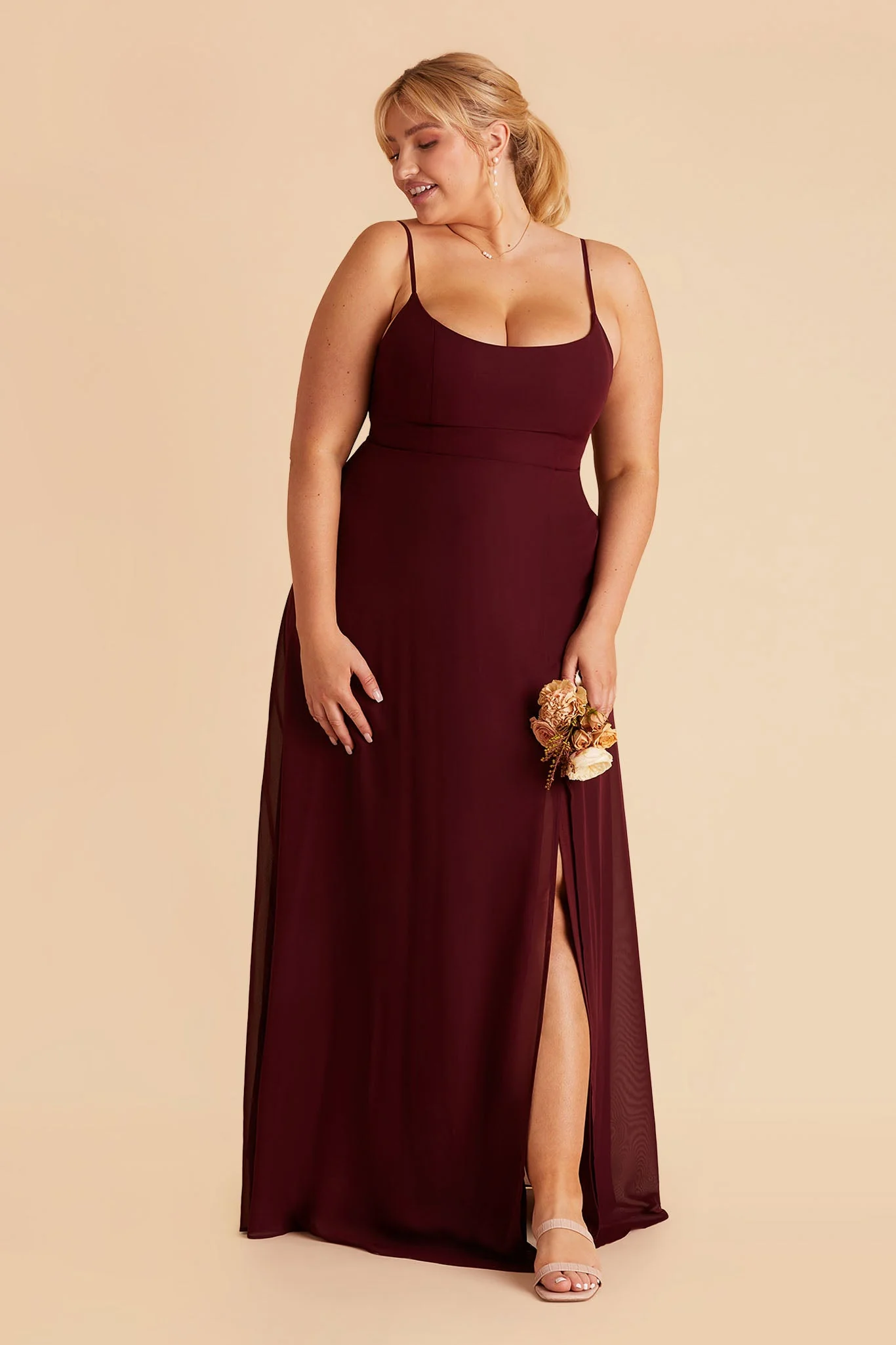 Amy Chiffon Dress - Cabernet - Image 10
