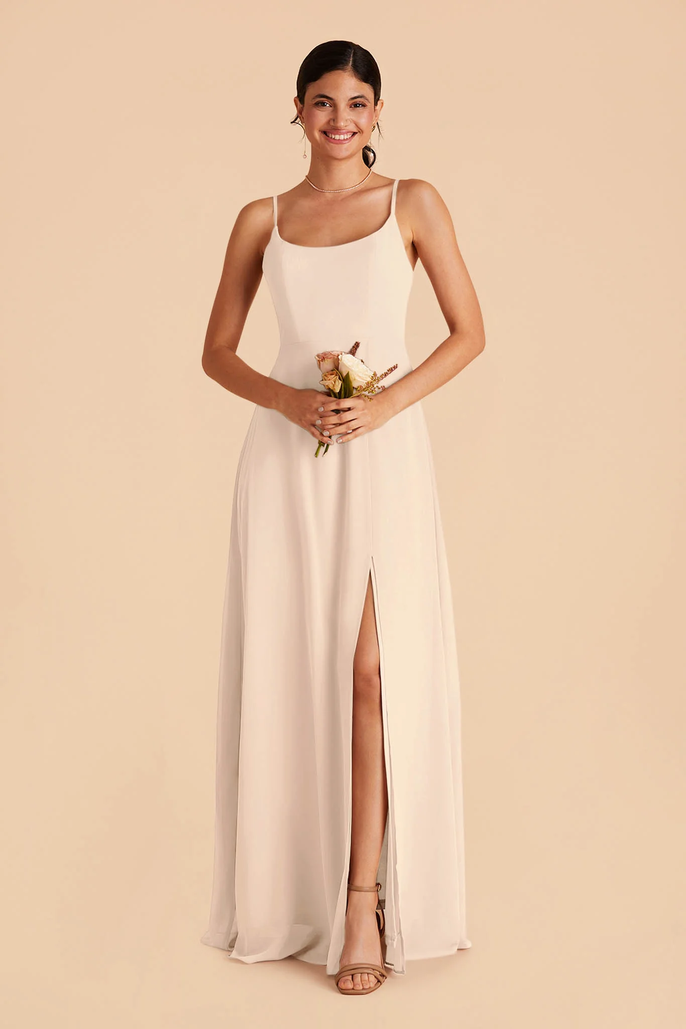 Amy Chiffon Dress - Champagne