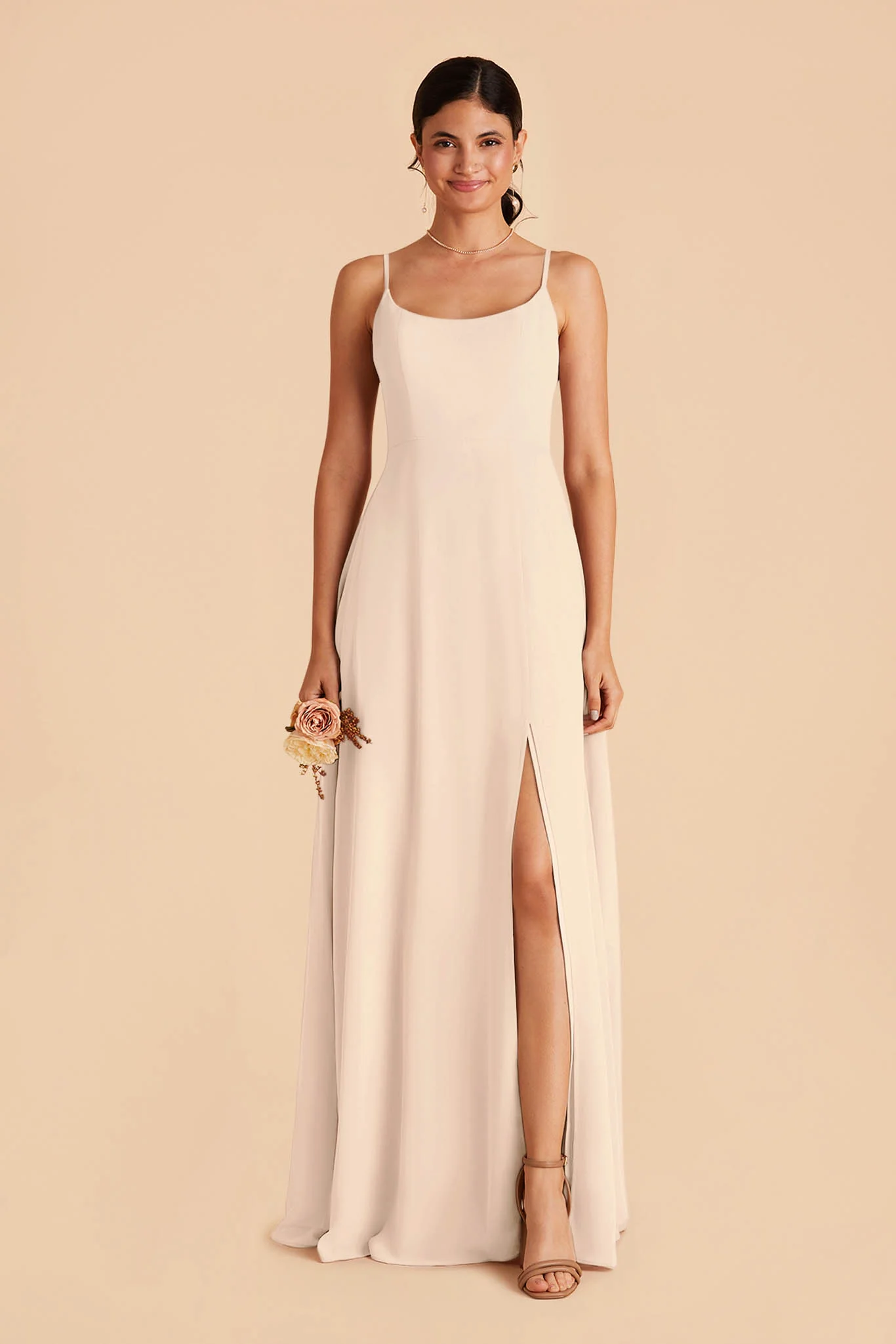 Amy Chiffon Dress - Champagne - Image 4
