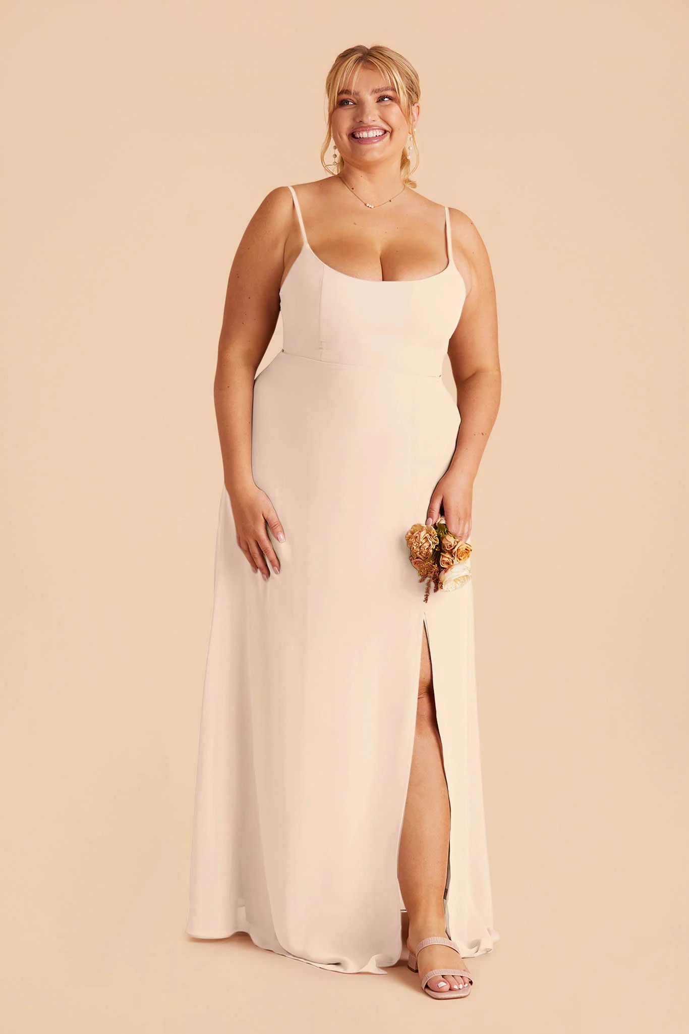 Amy Chiffon Dress - Champagne - Image 6