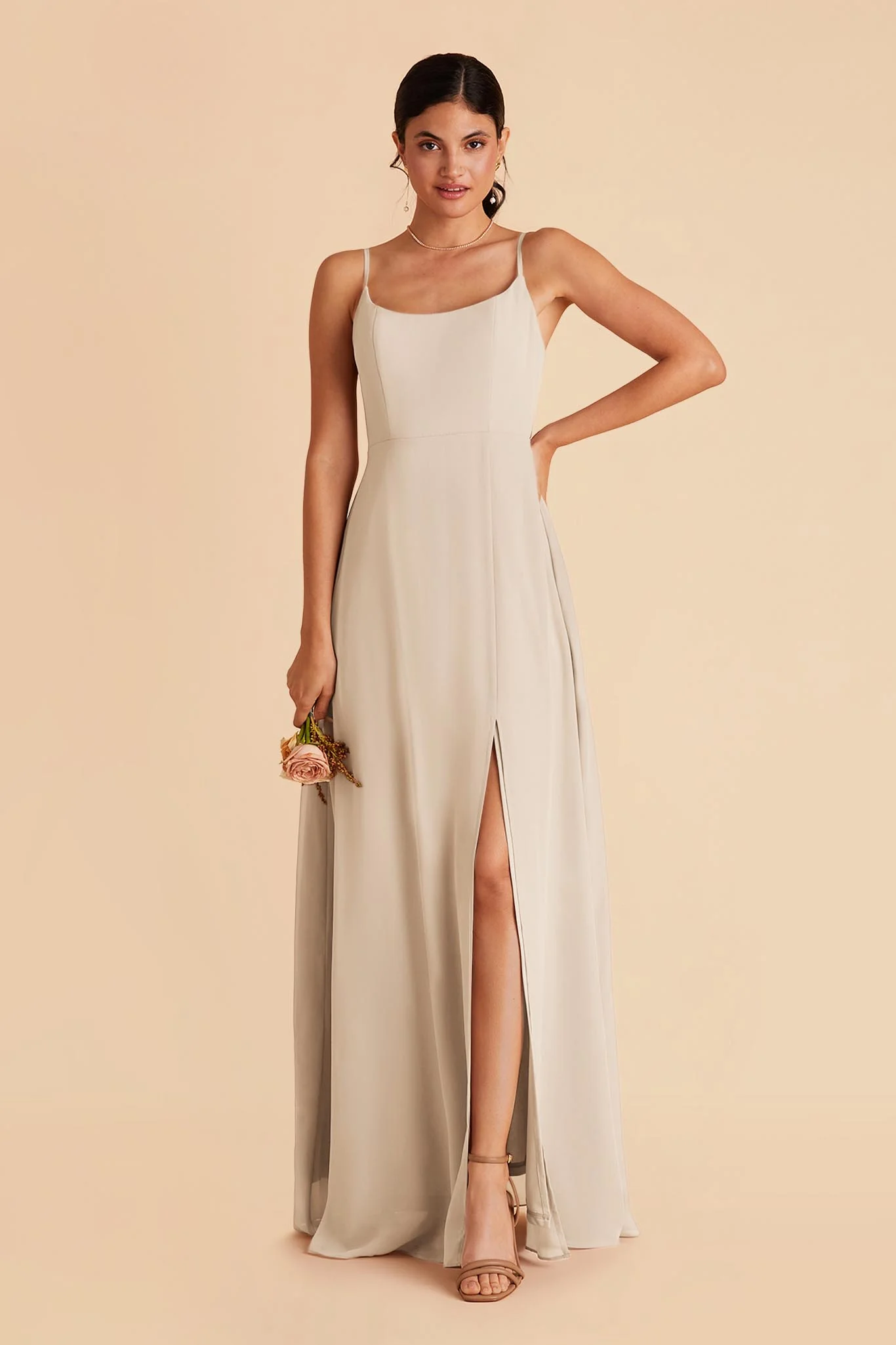 Amy Chiffon Dress - Classic Champagne - Image 3