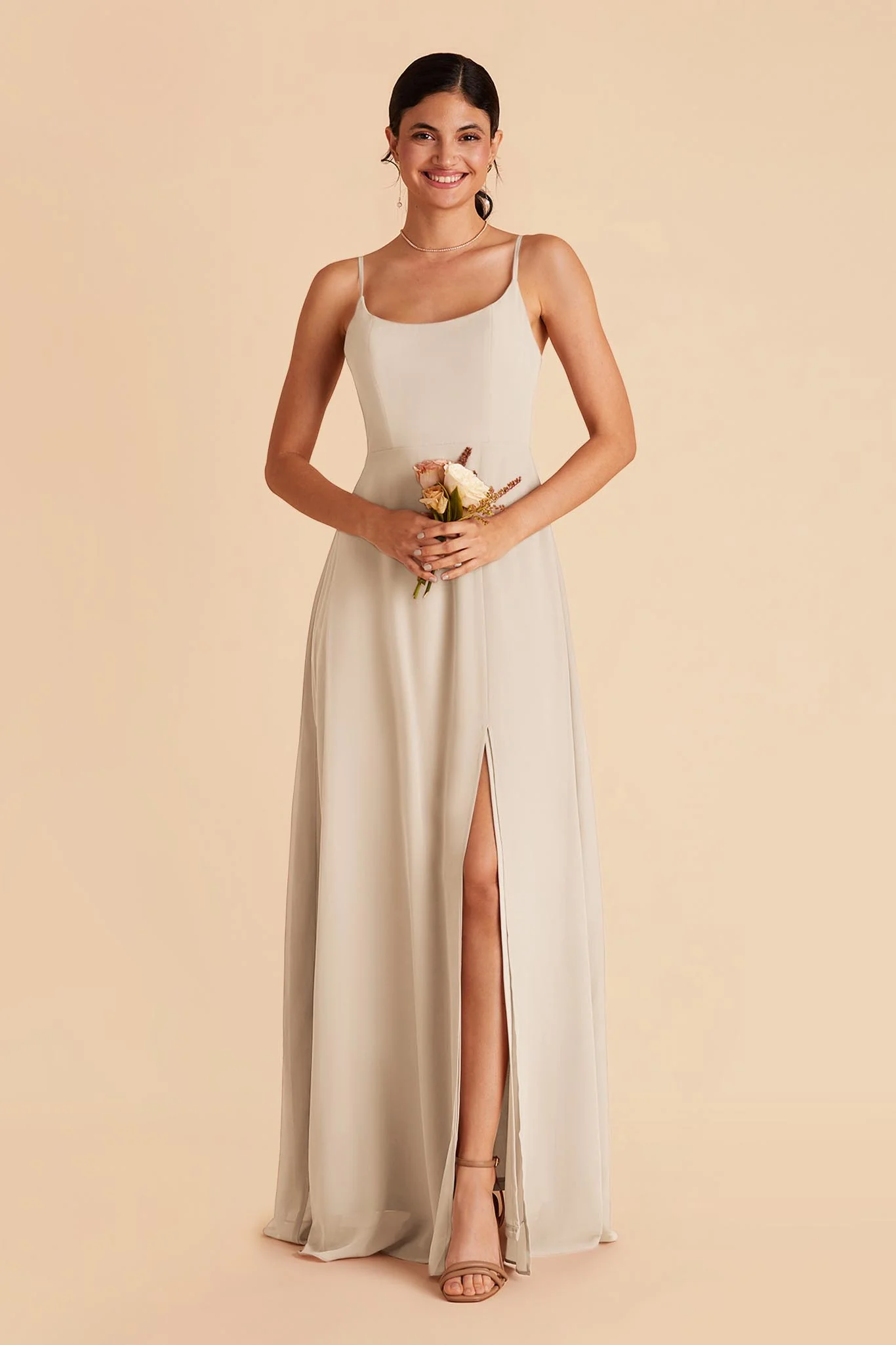 Amy Chiffon Dress - Classic Champagne - Image 4