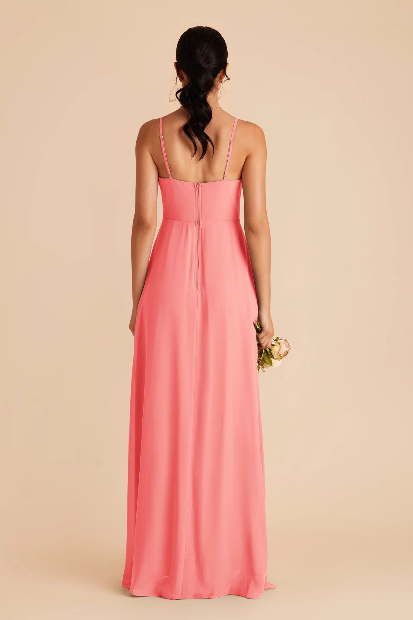 Amy Chiffon Dress - Coral Pink - Image 5