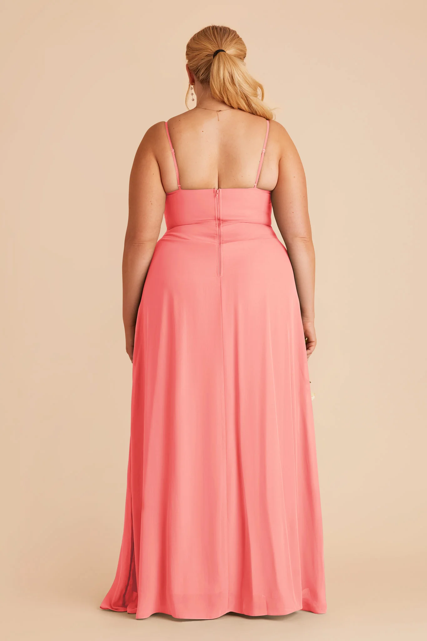 Amy Chiffon Dress - Coral Pink - Image 8