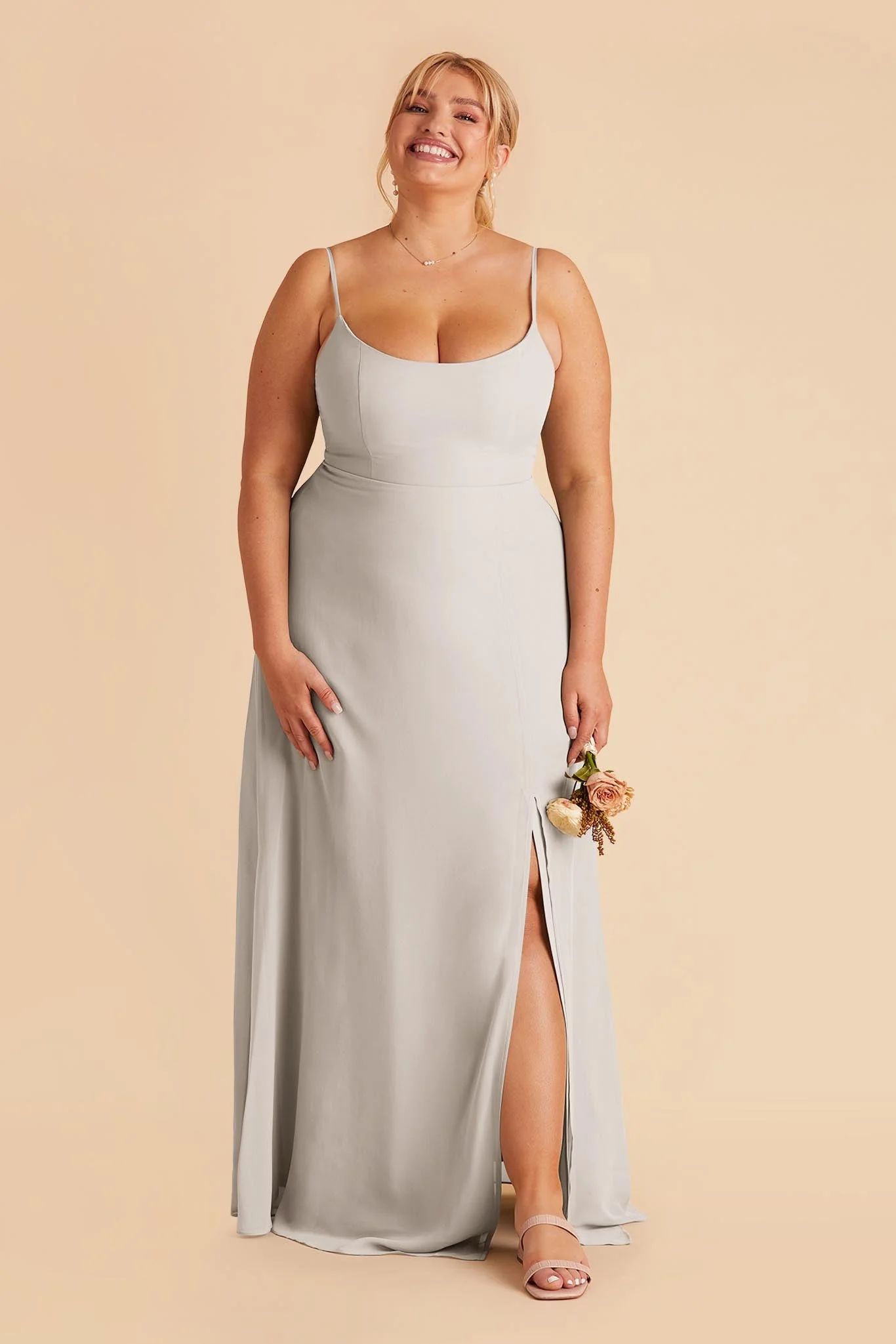 Amy Chiffon Dress - Dove Gray - Image 2