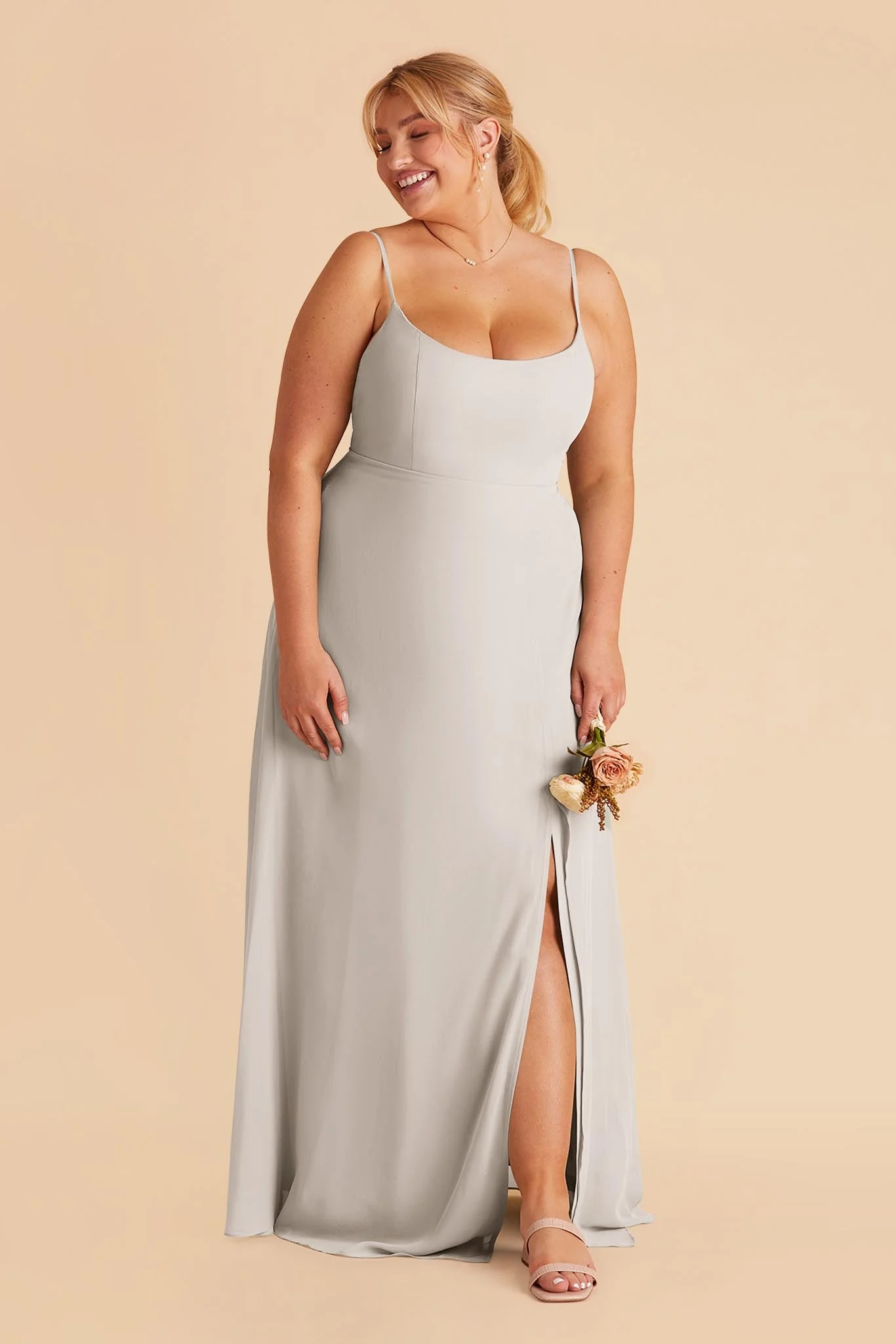 Amy Chiffon Dress - Dove Gray - Image 8