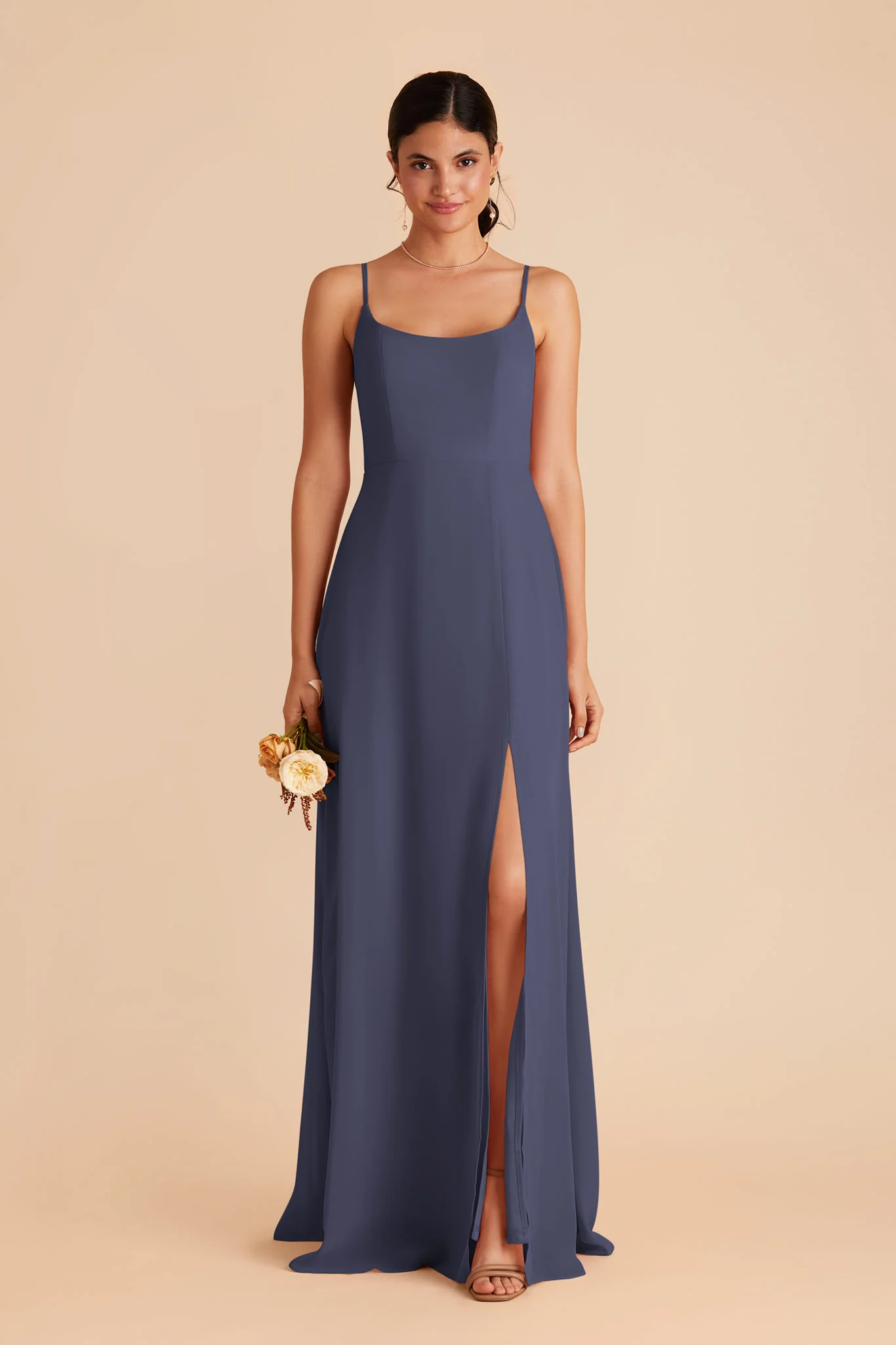 Amy Chiffon Dress - Dusk Blue