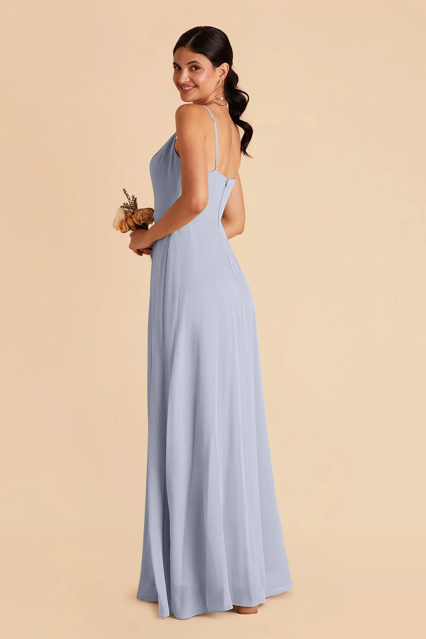 Amy Chiffon Dress - Dusty Blue - Image 4