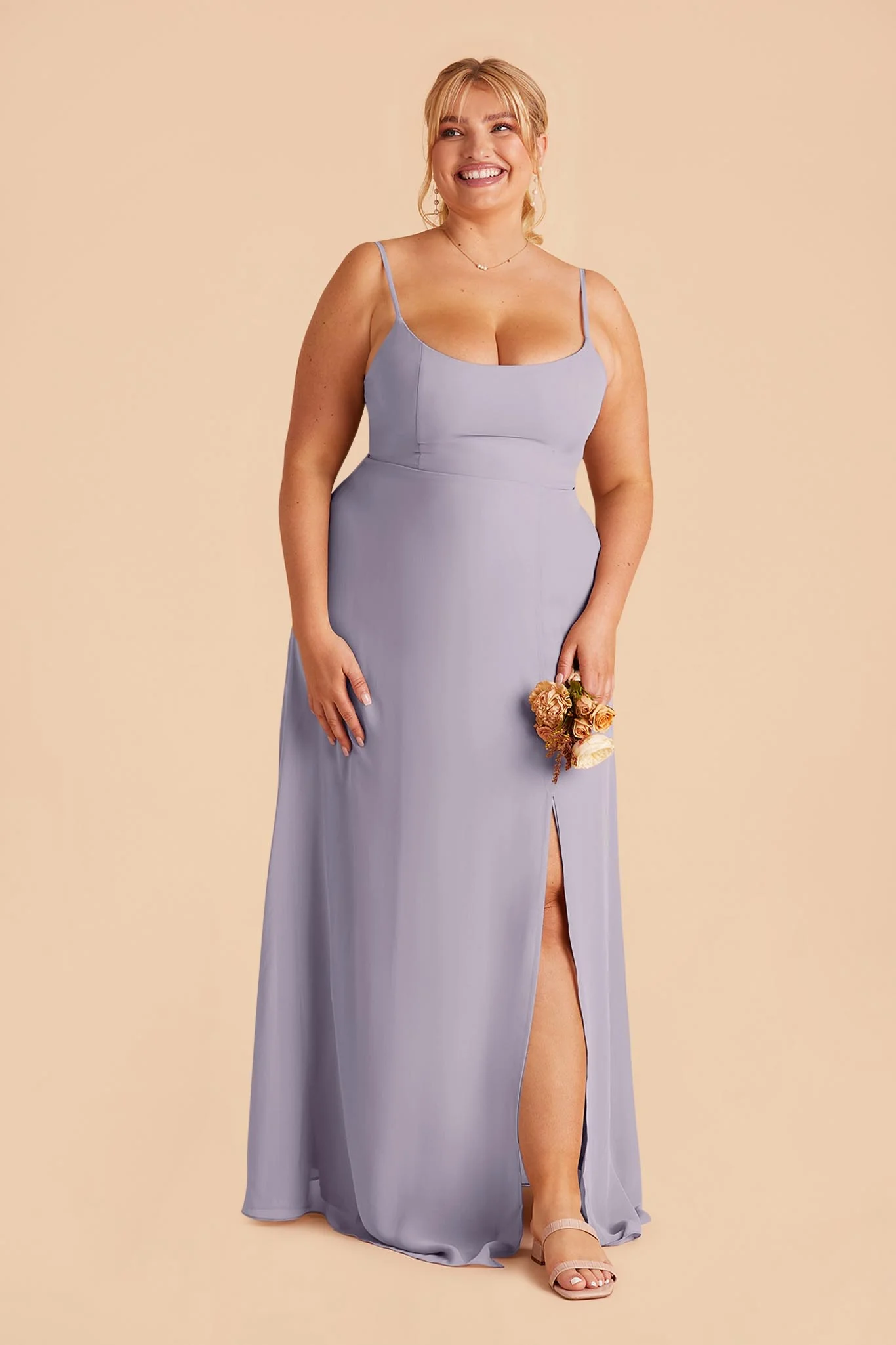 Amy Chiffon Dress - Dusty Lilac - Image 2