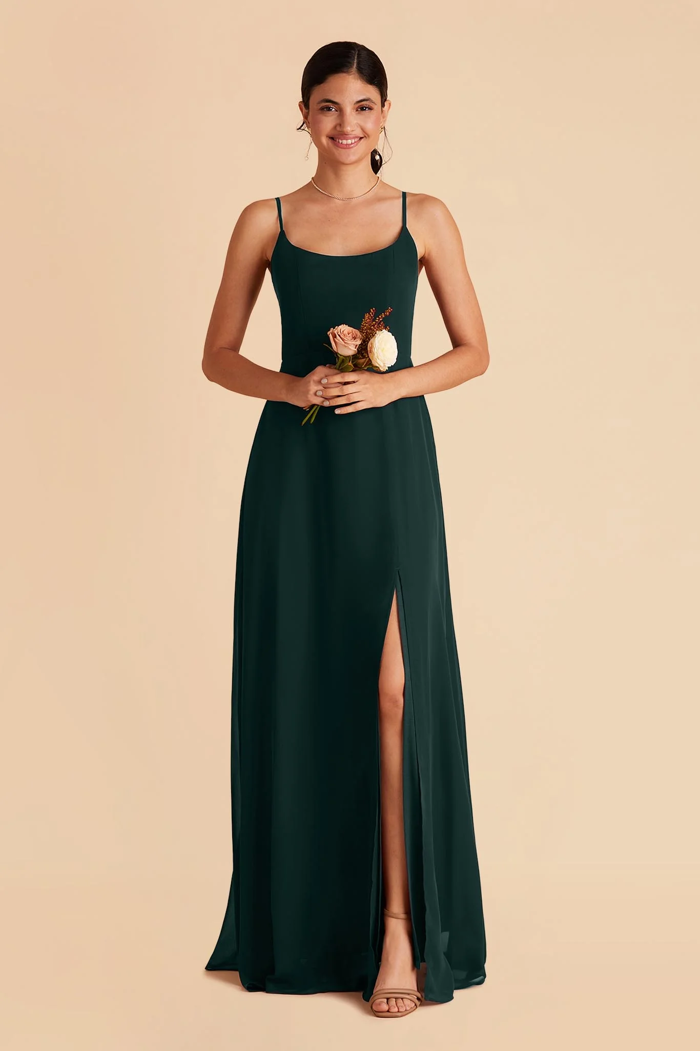 Amy Chiffon Dress - Emerald - Image 3