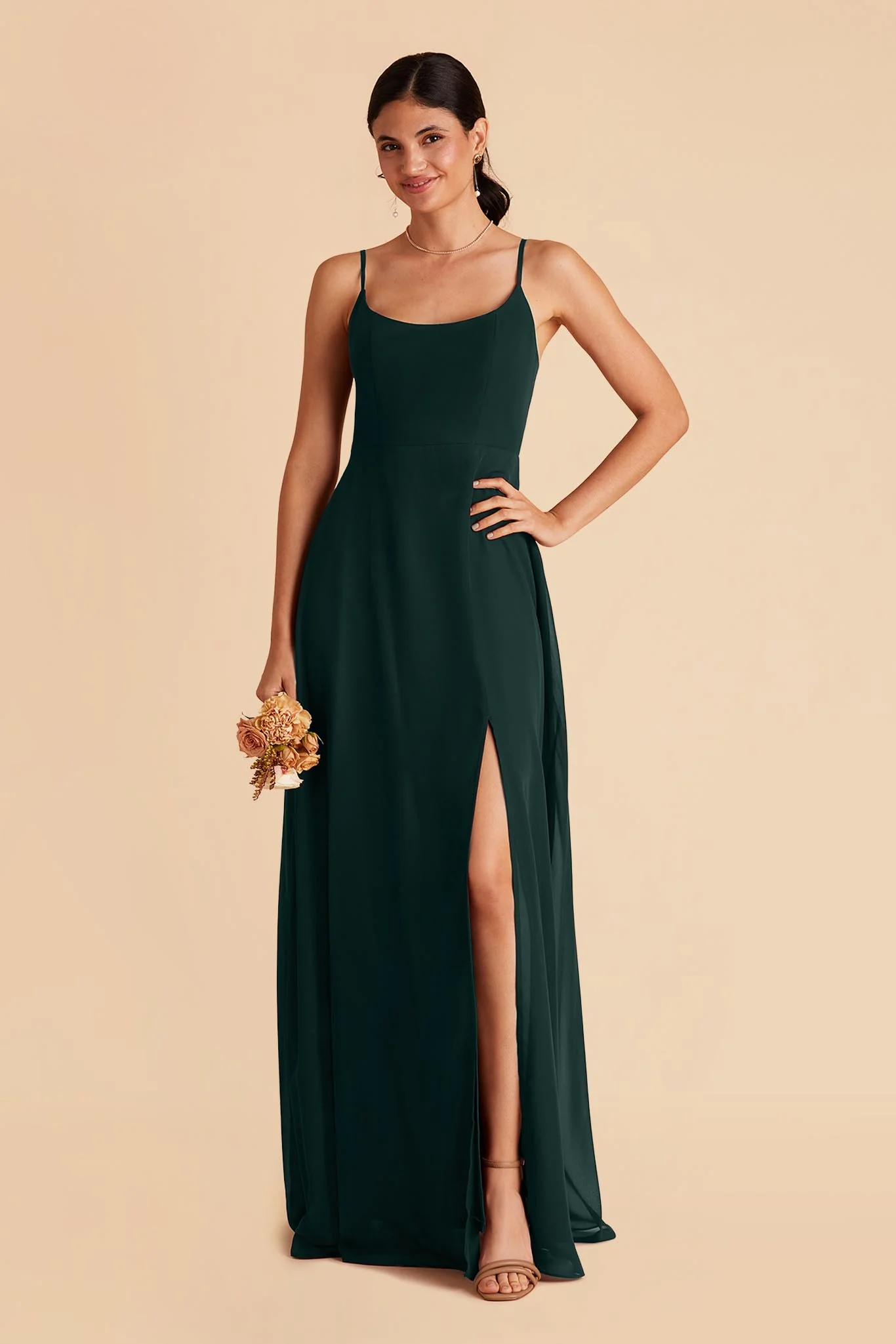 Amy Chiffon Dress - Emerald - Image 4