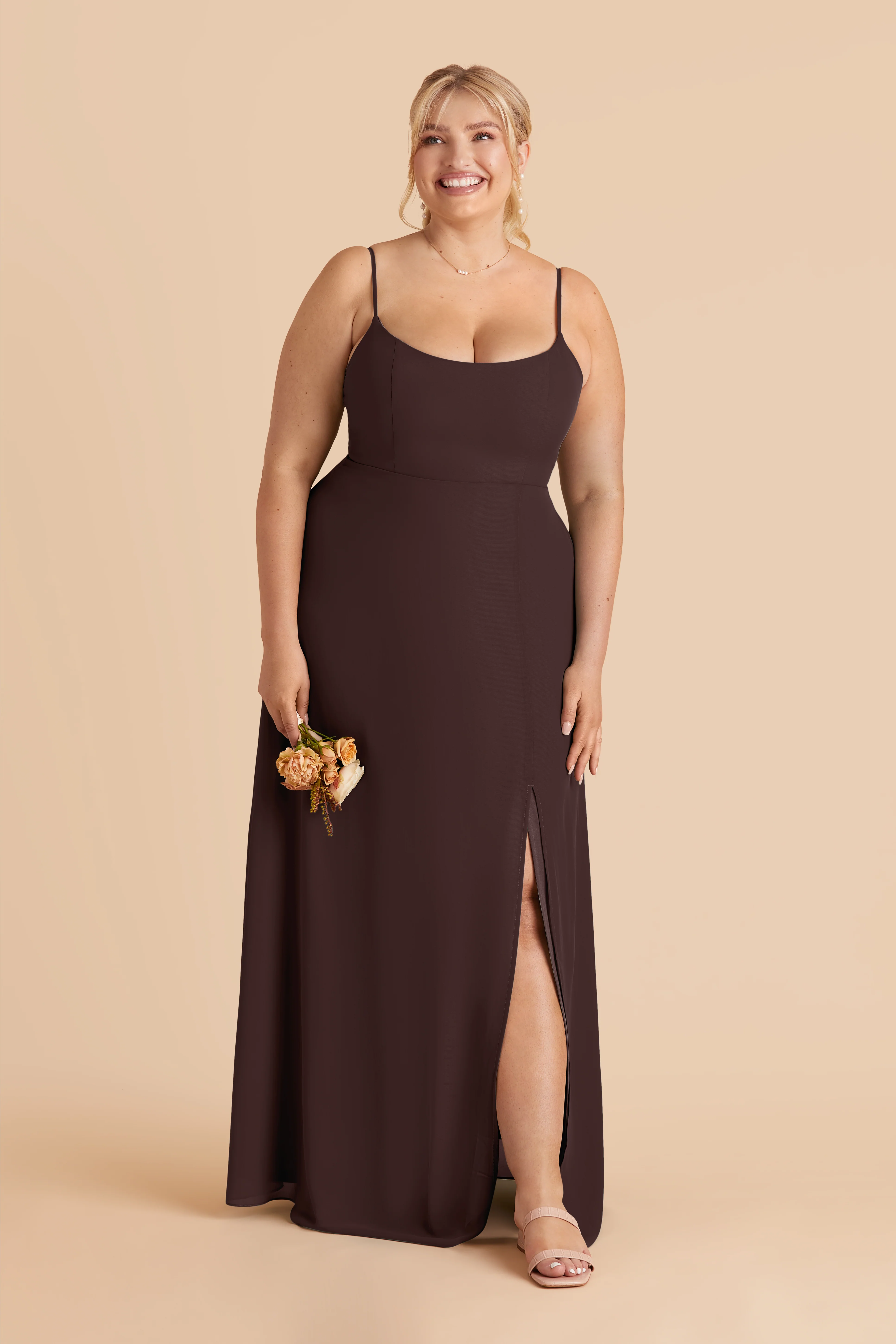 Amy Chiffon Dress - Espresso - Image 2