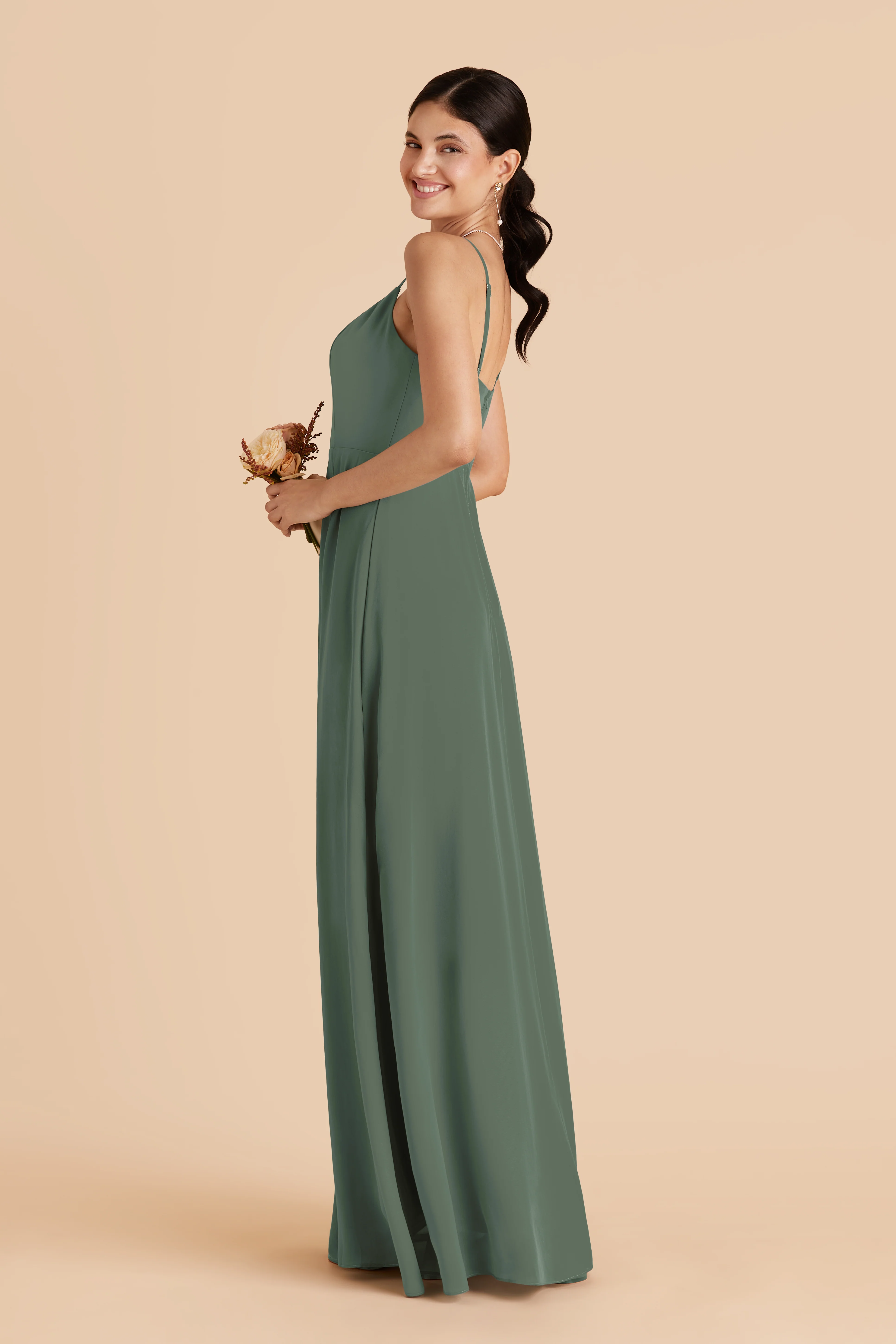 Amy Chiffon Dress - Eucalyptus - Image 5