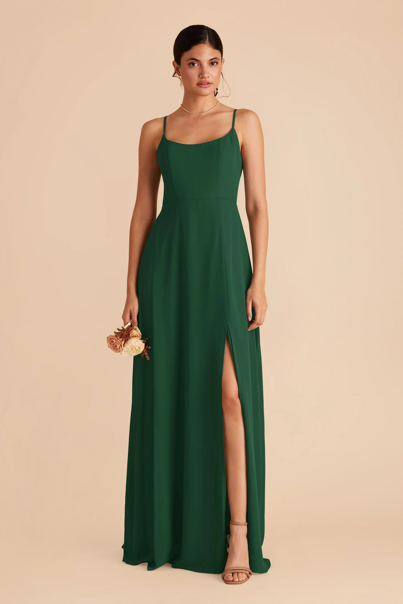 Amy Chiffon Dress - Forest Green - Image 4