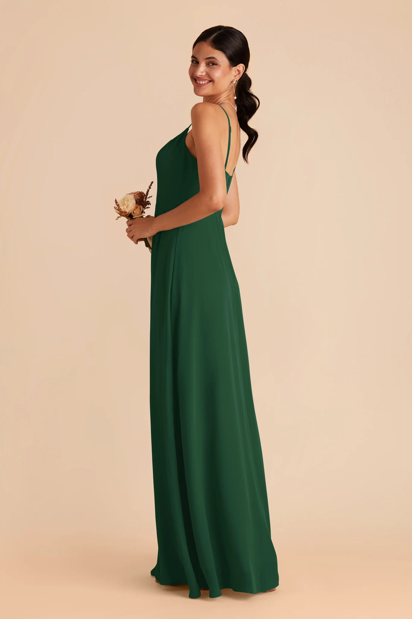 Amy Chiffon Dress - Forest Green - Image 5