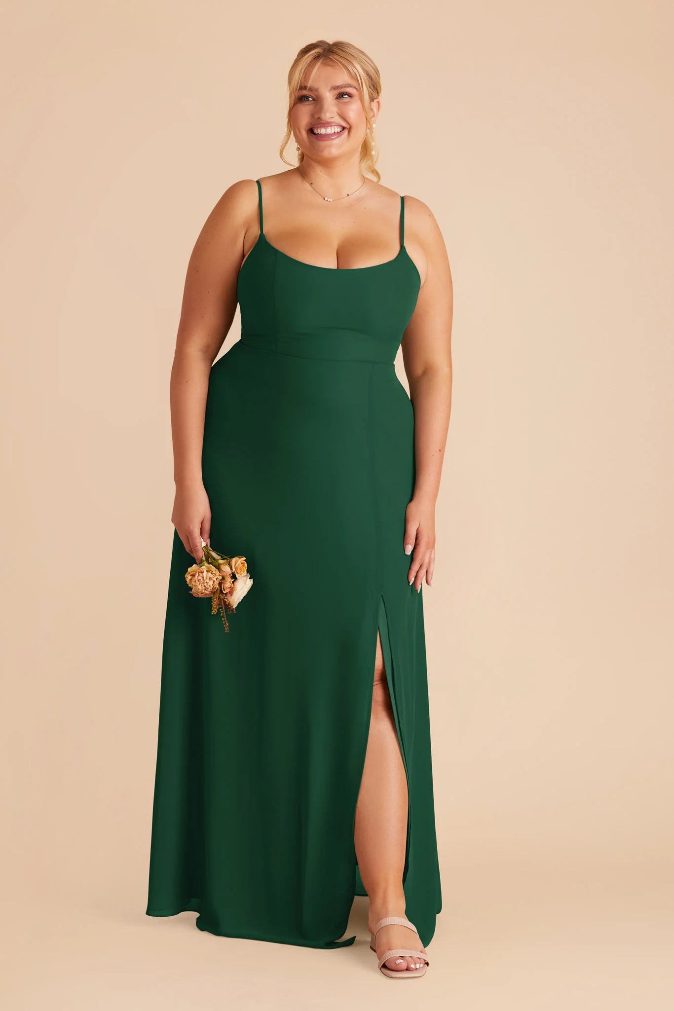 Amy Chiffon Dress - Forest Green - Image 6