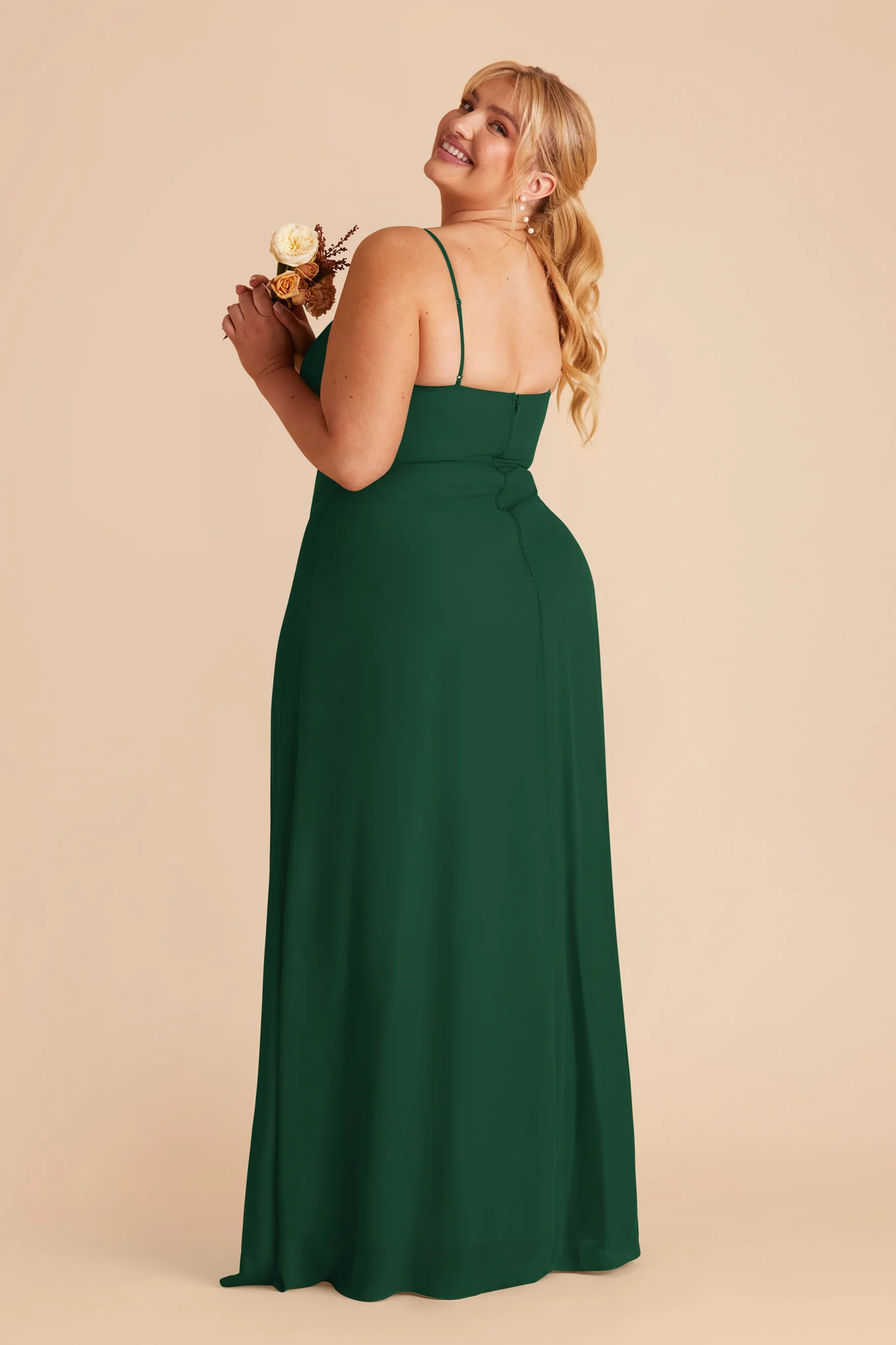 Amy Chiffon Dress - Forest Green - Image 7