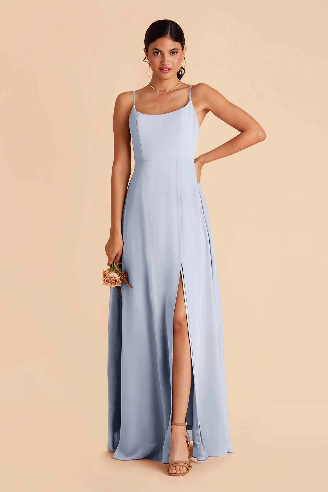 Amy Chiffon Dress - Ice Blue - Image 2