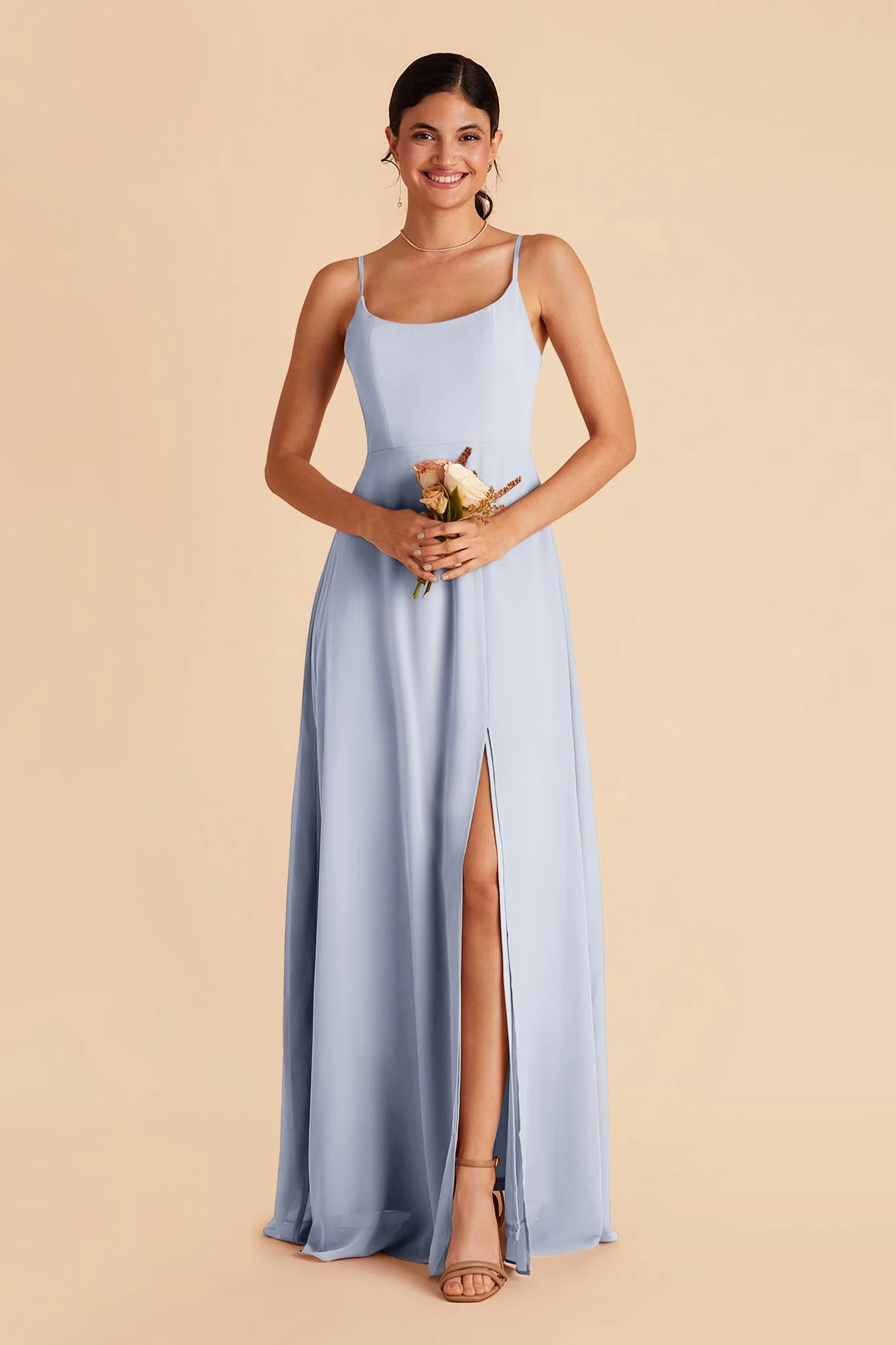 Amy Chiffon Dress - Ice Blue - Image 4