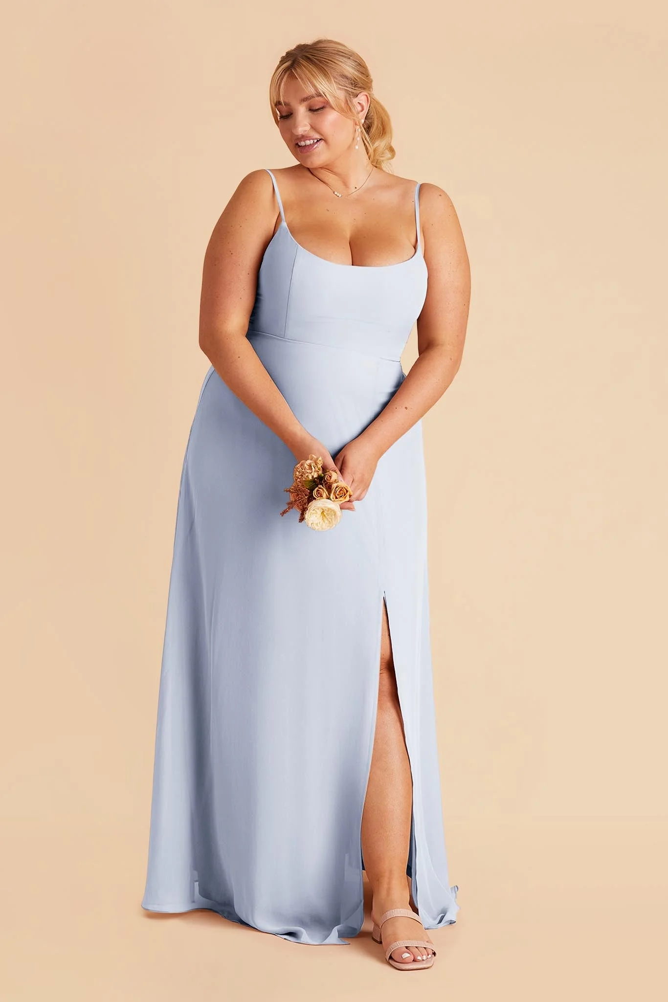 Amy Chiffon Dress - Ice Blue - Image 8