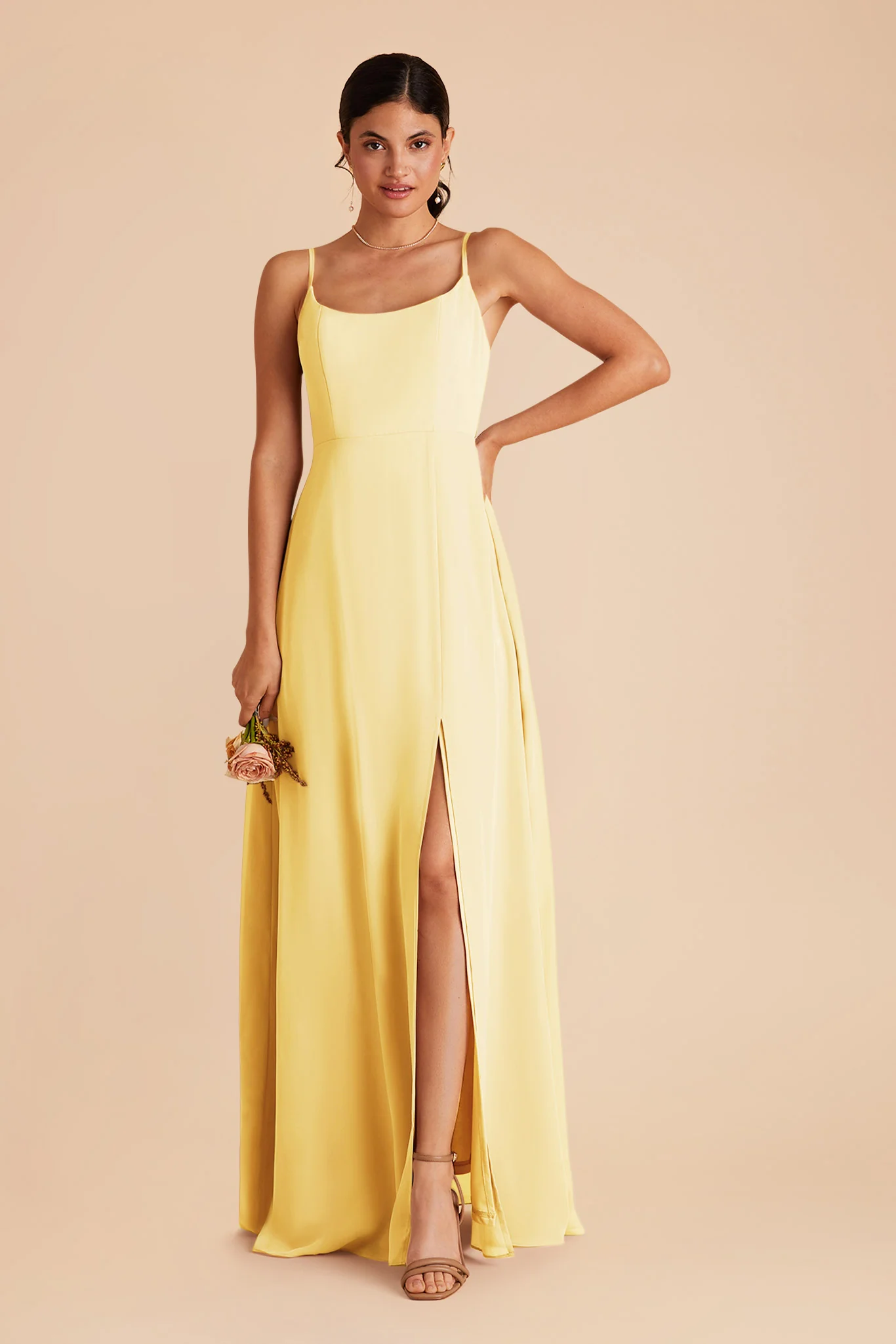 Amy Chiffon Dress - Lemon Sorbet - Image 3