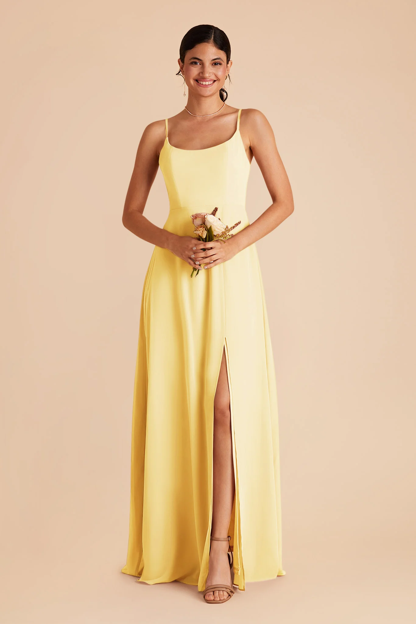 Amy Chiffon Dress - Lemon Sorbet - Image 4