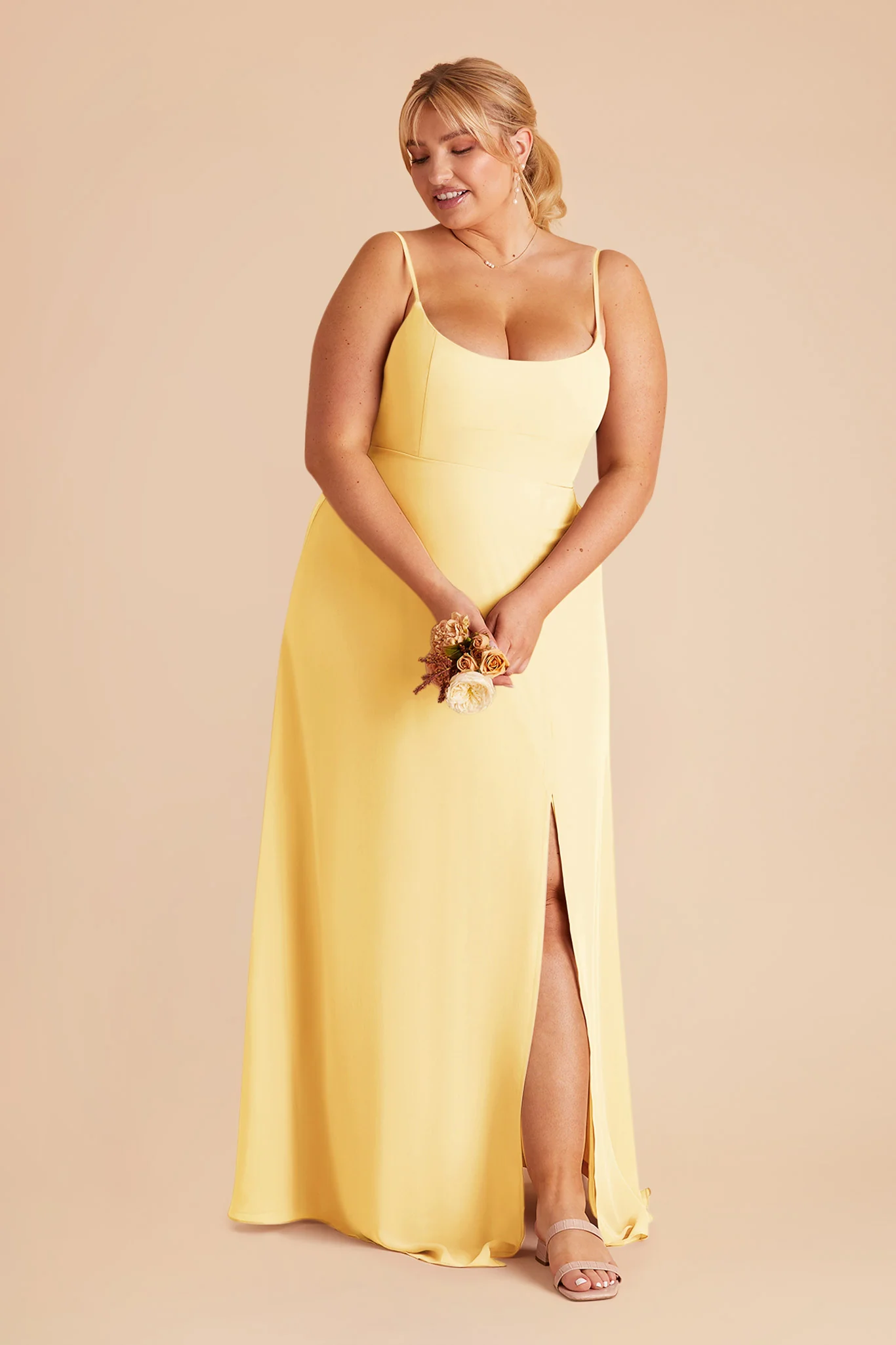 Amy Chiffon Dress - Lemon Sorbet - Image 6