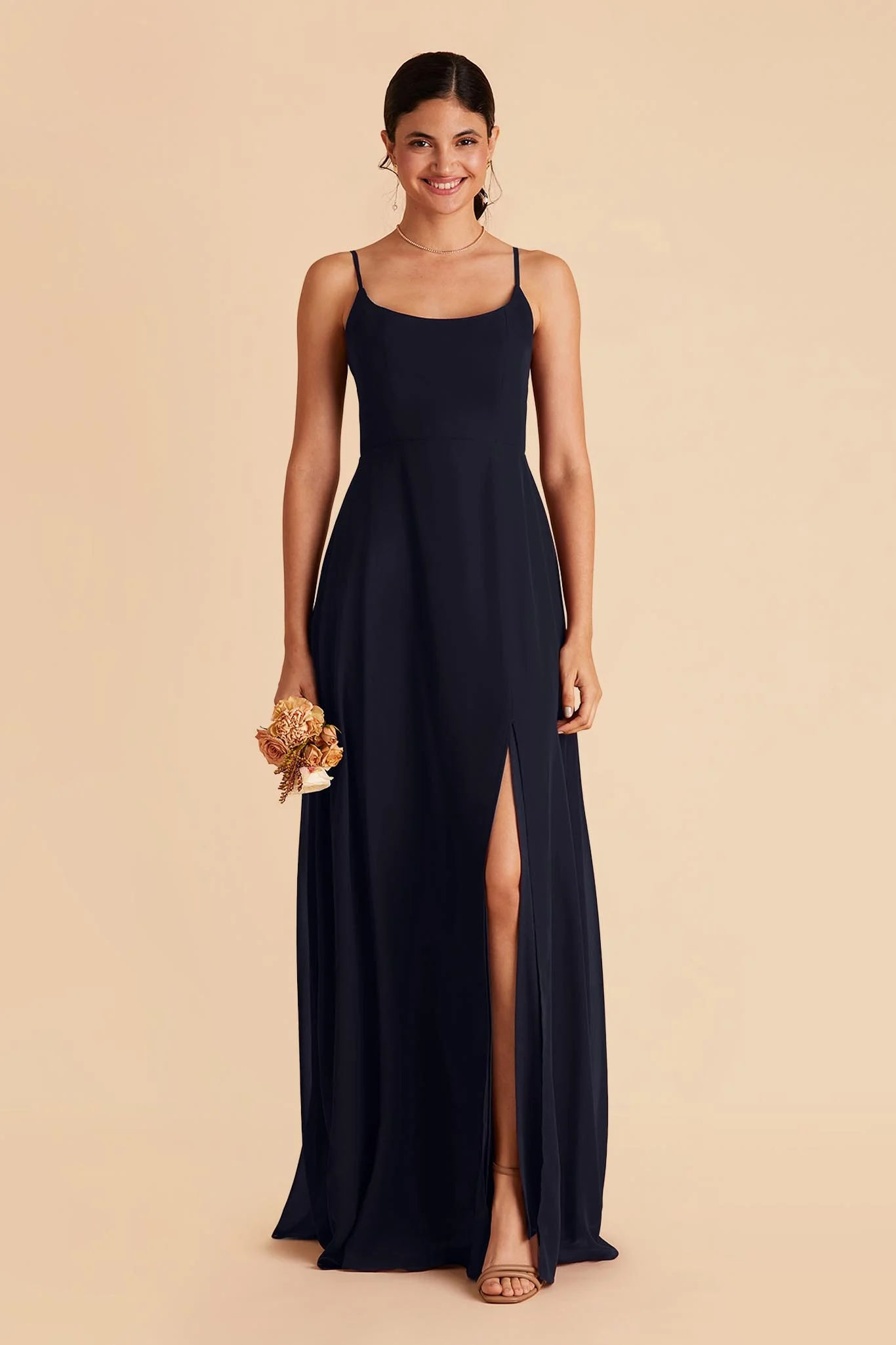 Amy Chiffon Dress - Navy - Image 3