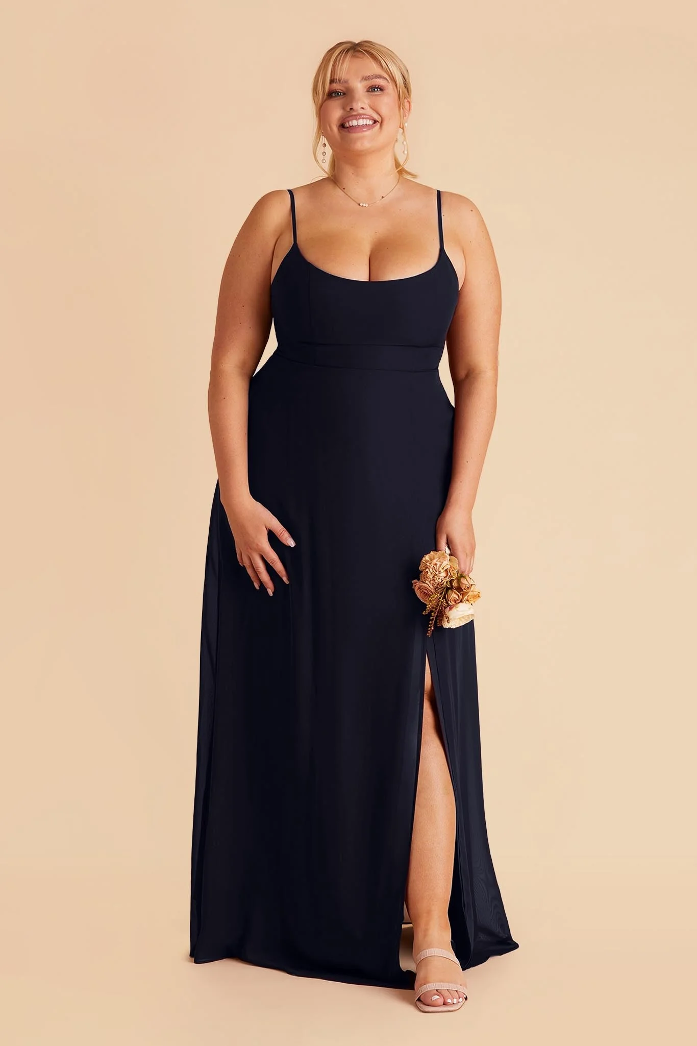 Amy Chiffon Dress - Navy - Image 6