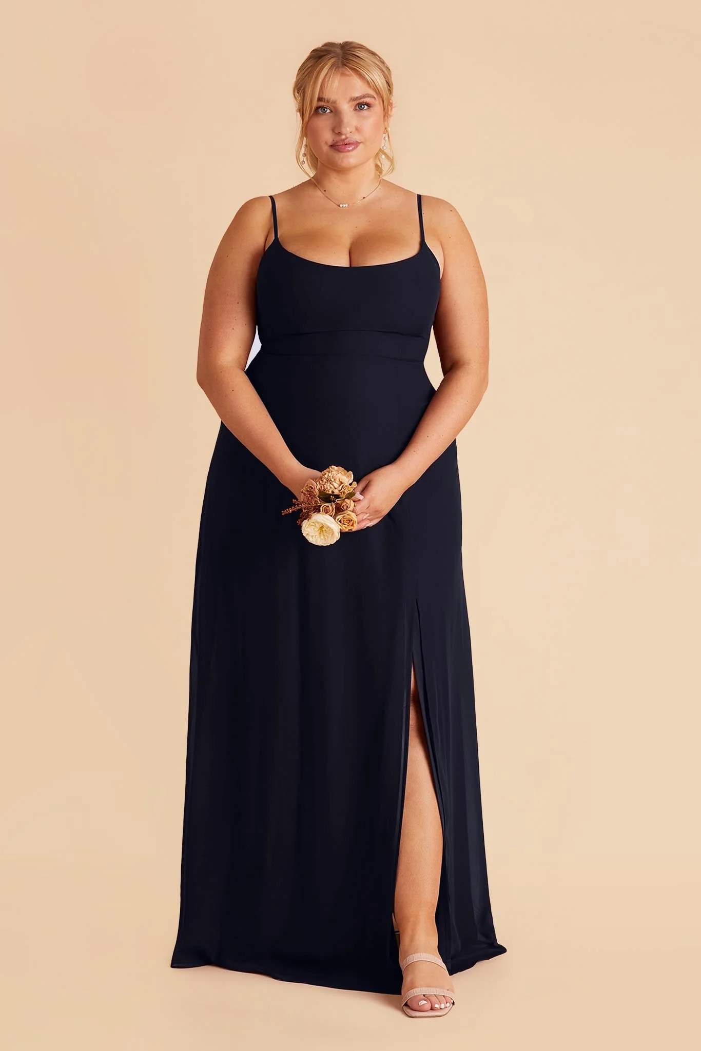 Amy Chiffon Dress - Navy - Image 7