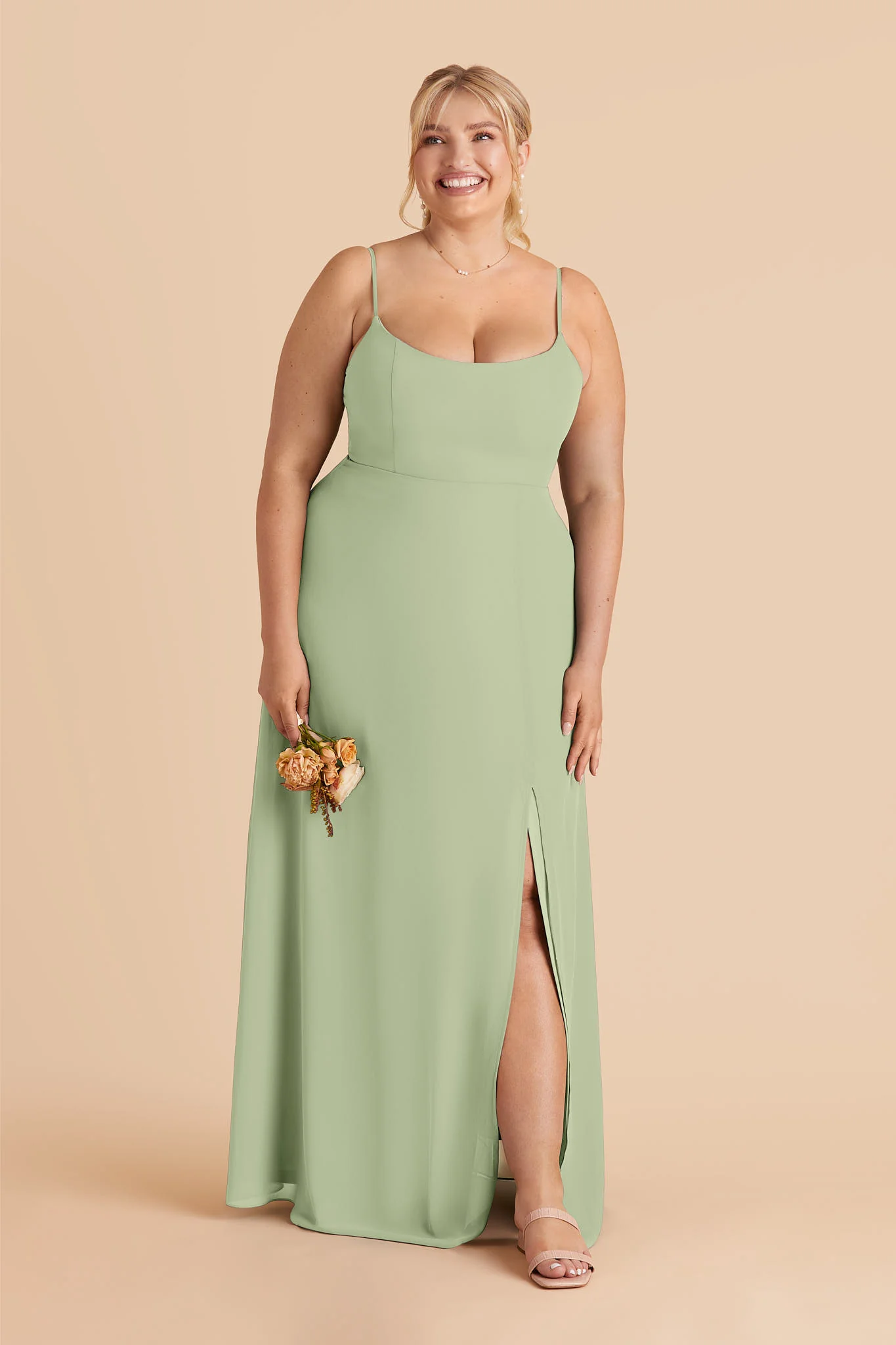 Amy Chiffon Dress - Pistachio - Image 2