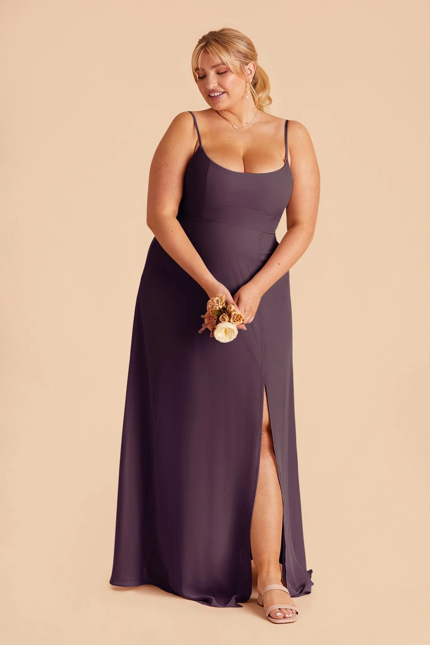Amy Chiffon Dress - Plum - Image 3