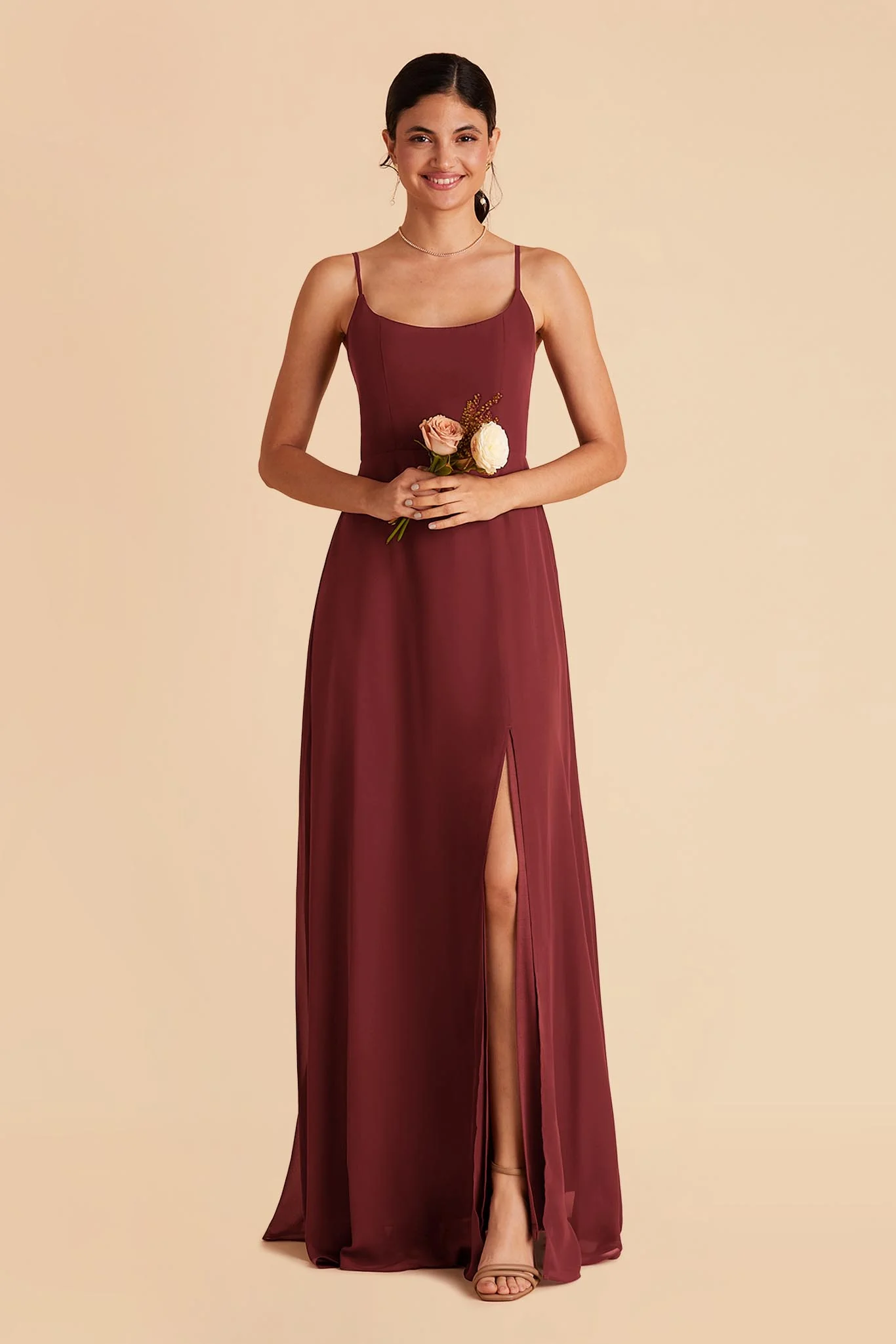 Amy Chiffon Dress - Rosewood - Image 3