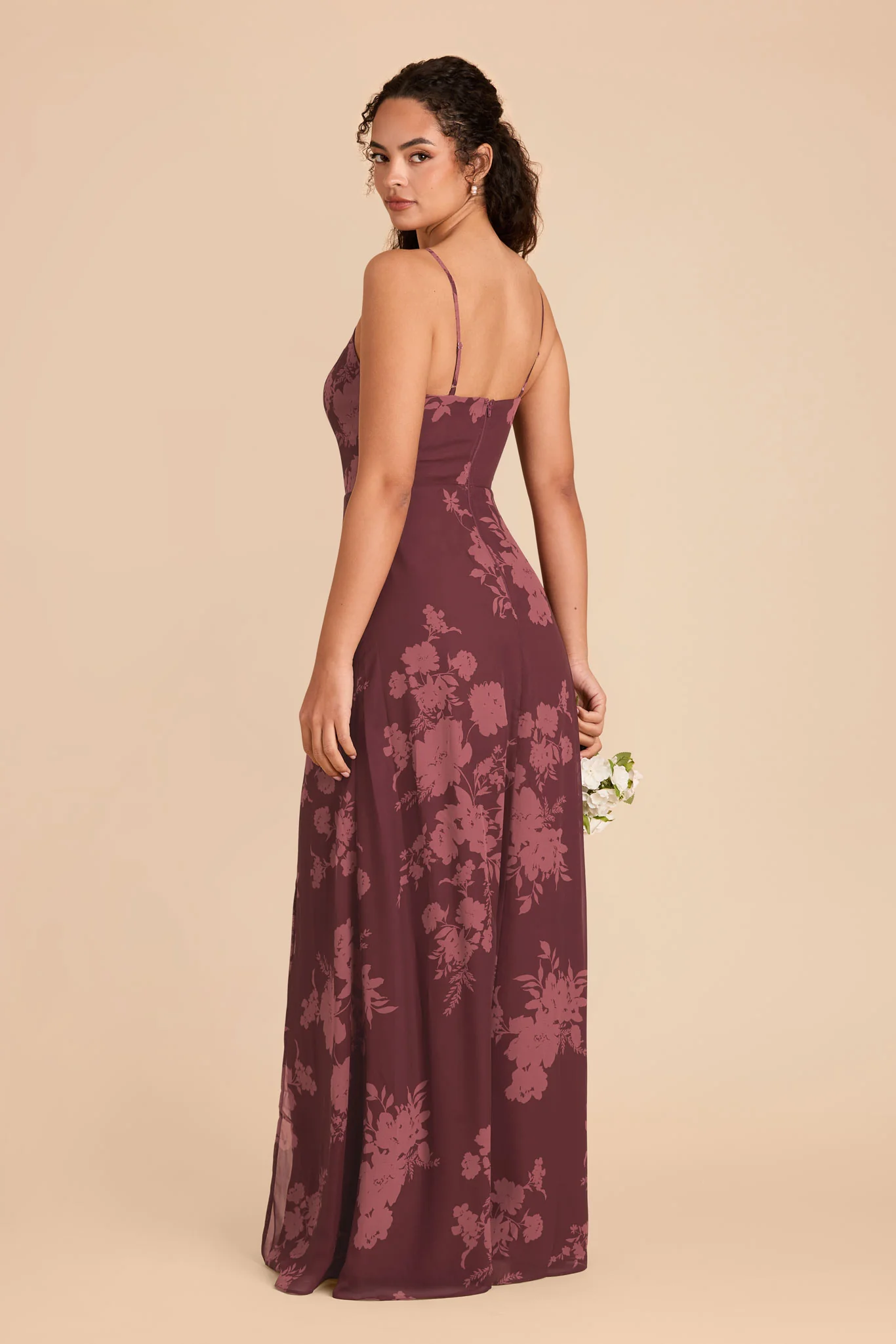 Amy Chiffon Dress - Sangria Whimsical Blooms - Image 3