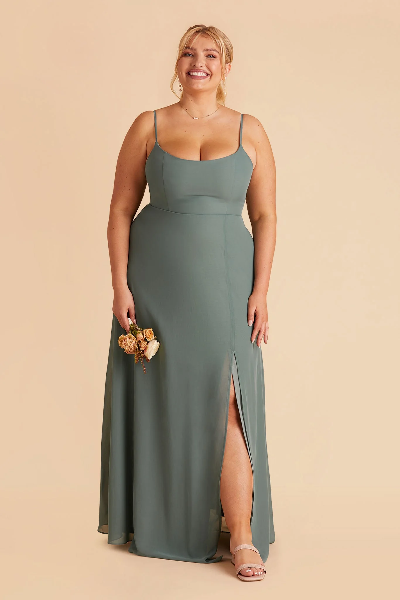 Amy Chiffon Dress - Sea Glass - Image 9