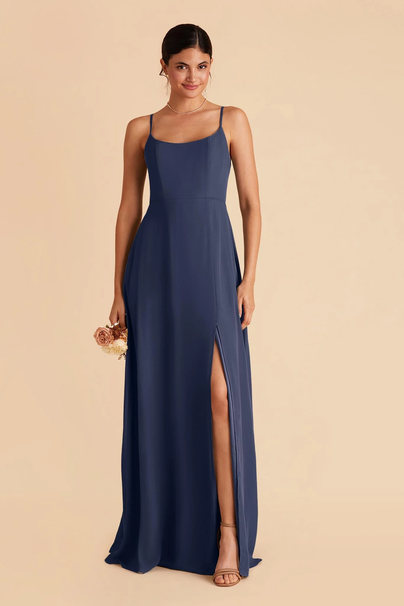 Amy Chiffon Dress - Slate Blue - Image 3
